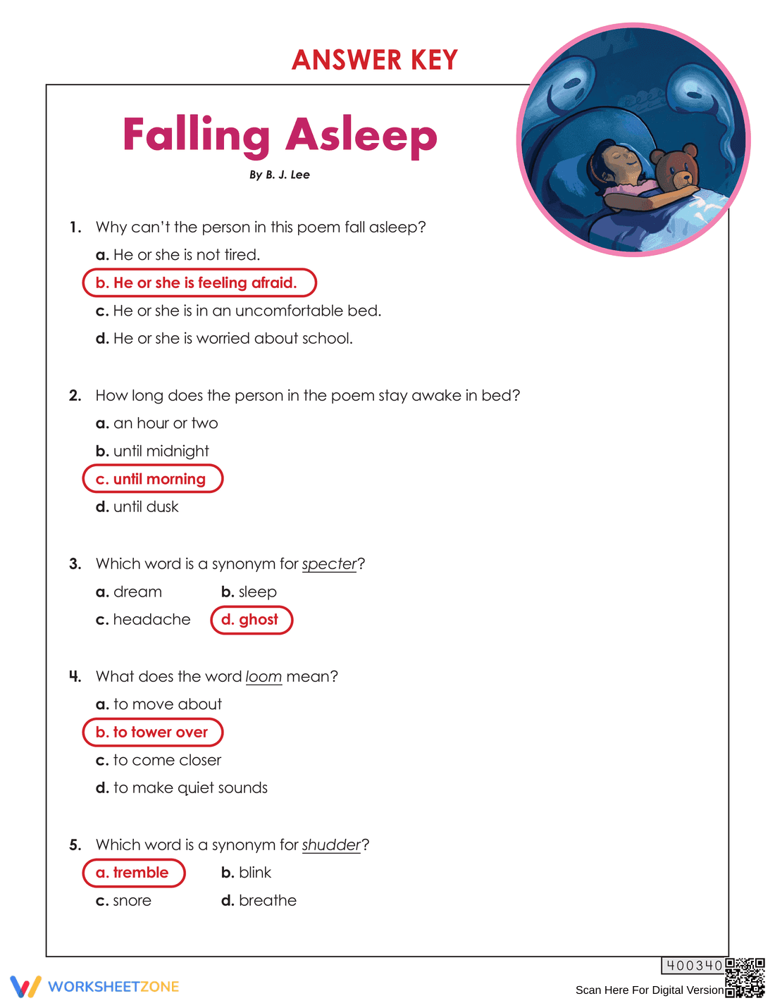 6th Grade Reading Worksheet: Printable Poetry Practice - Page 3