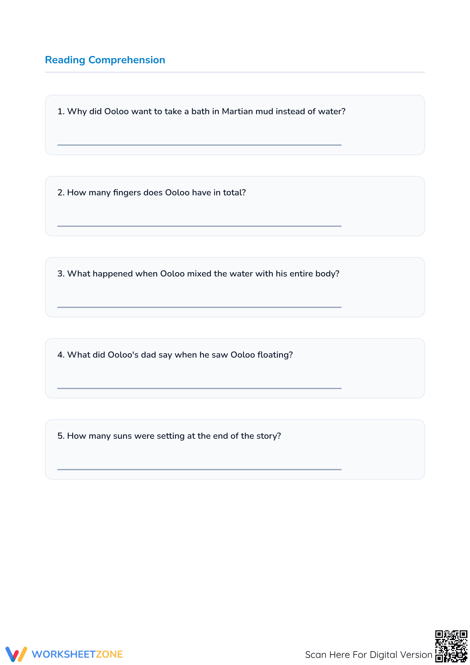 Reading Comprehension Worksheet | Grade 4 Printable - Page 3