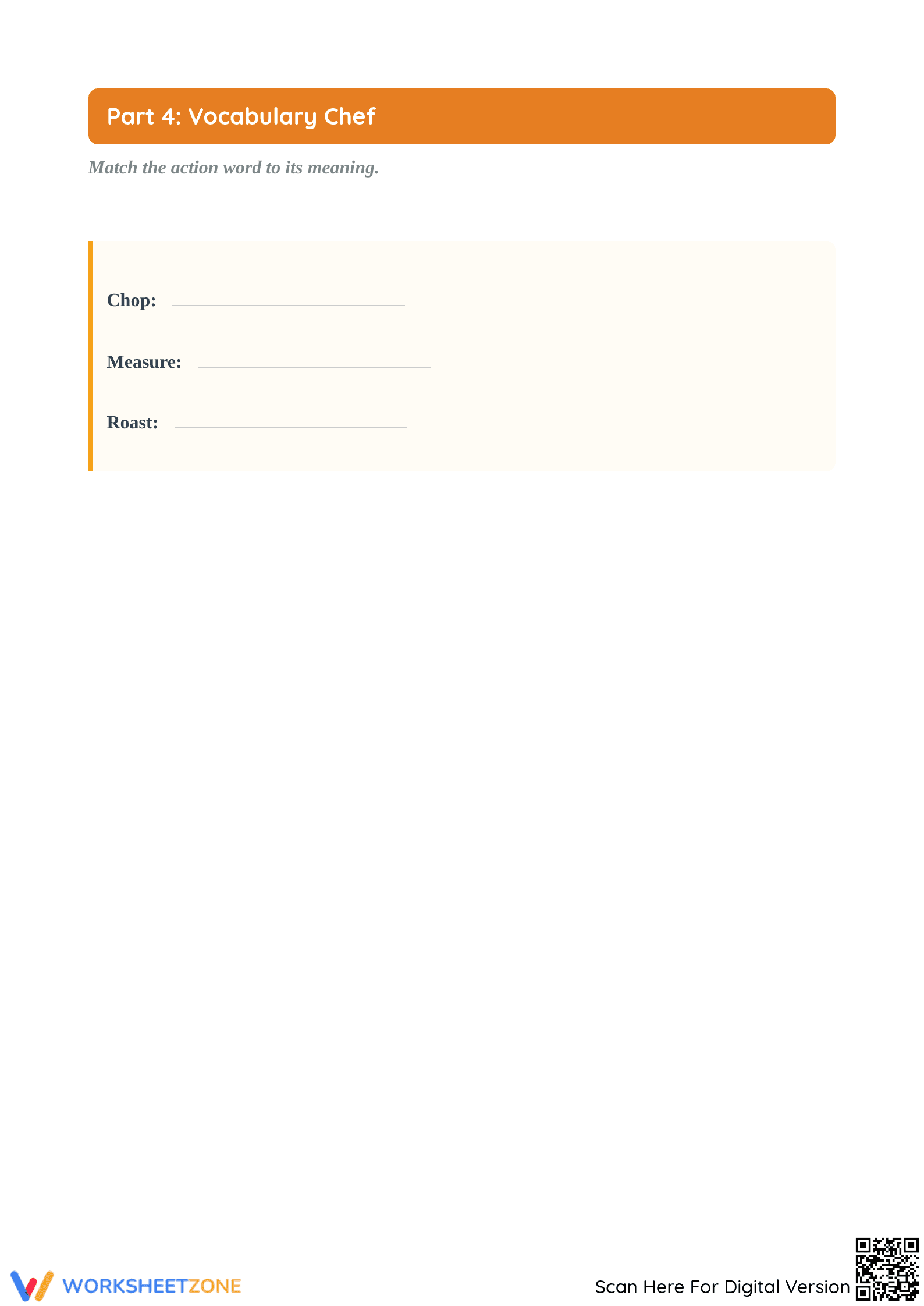 Grade 3 Reading Comprehension: Cooking | Essential Worksheet - Page 4