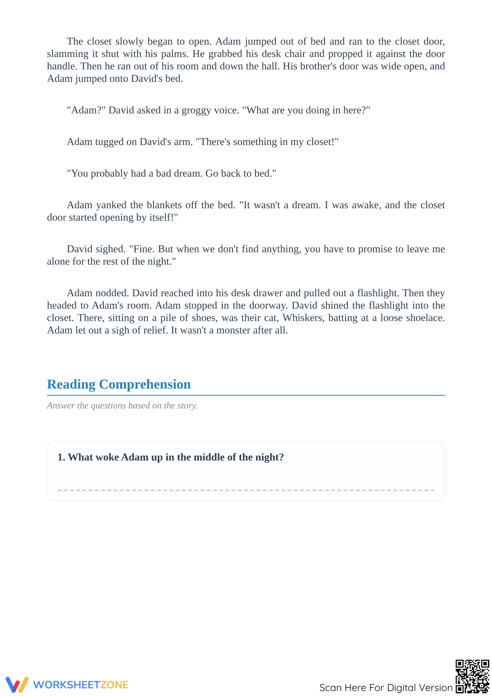 Grade 3 Reading Comprehension: The Closet Creature | Ready - Page 2