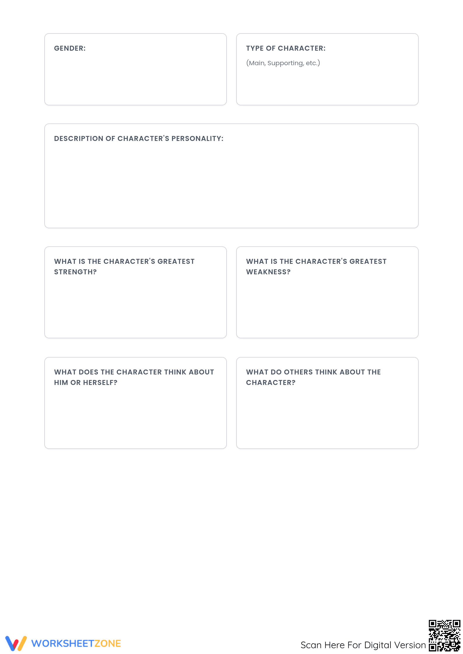Grade 6 Character Development — Printable No-Prep Worksheet - Page 2