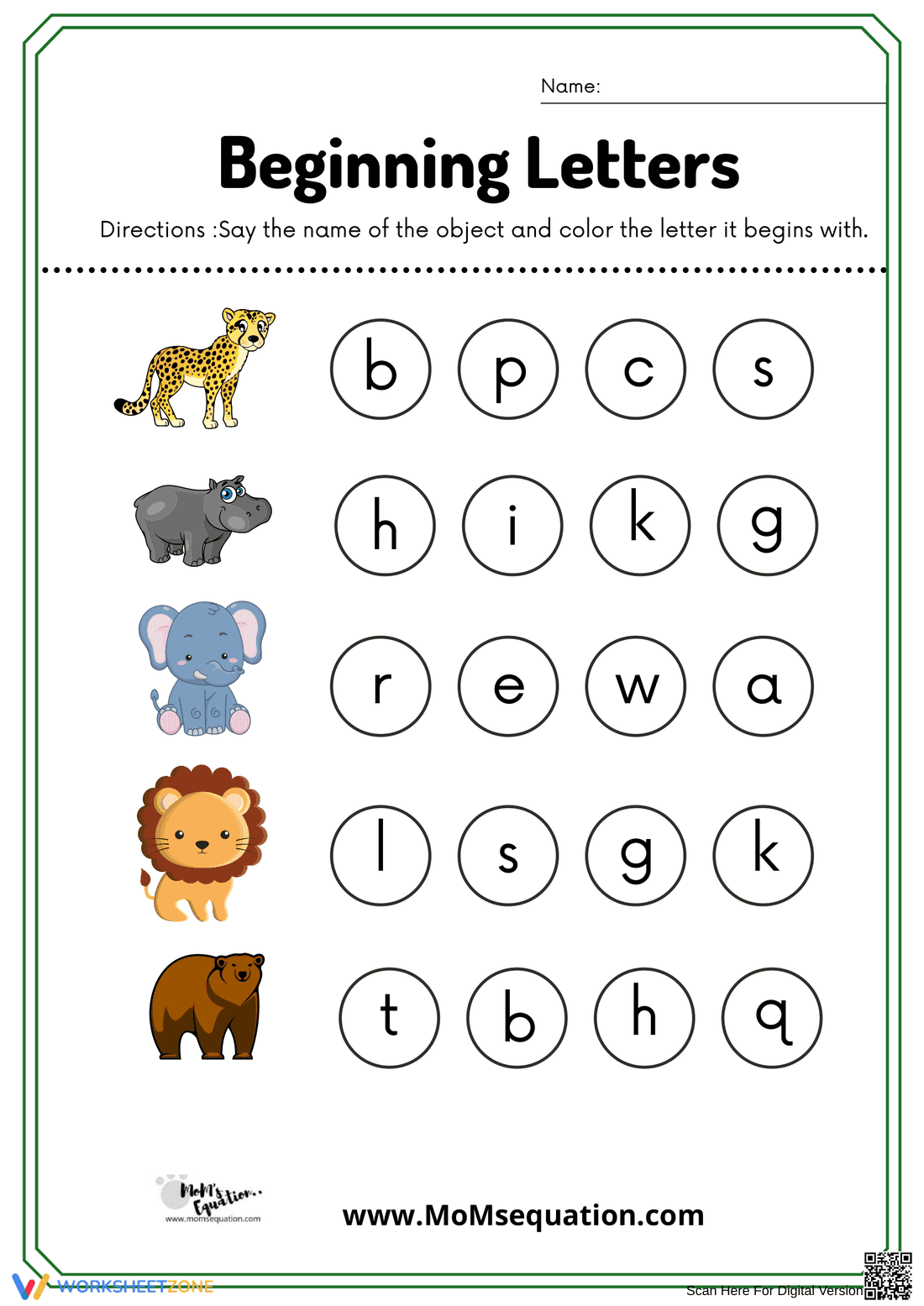 Beginning Sound Phonics Worksheet | Grade 1 Essential - Page 2