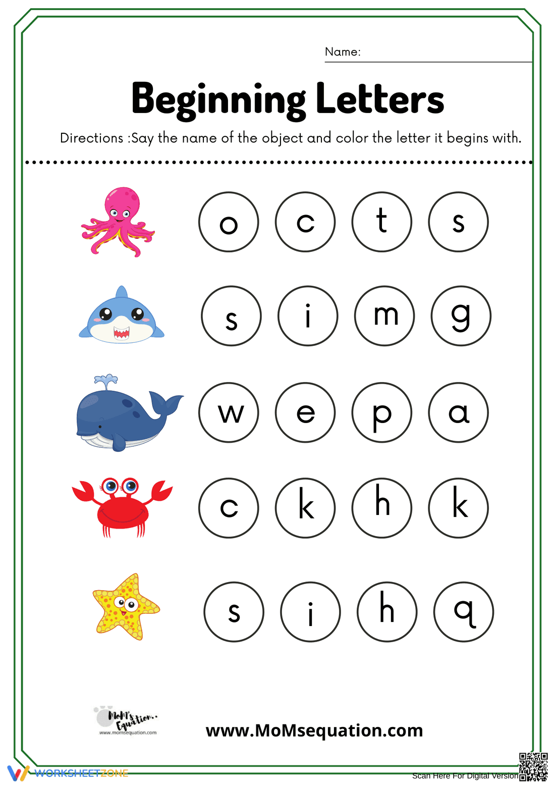 Beginning Sound Phonics Worksheet | Grade 1 Essential - Page 3