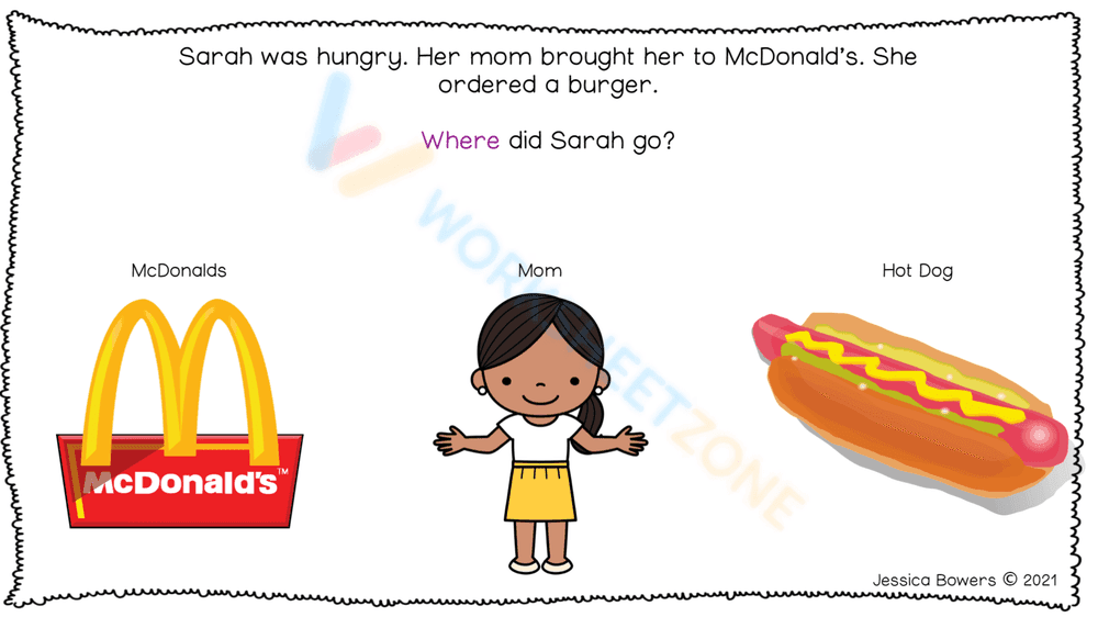 McDonald's Burger Ordering Comprehension Worksheet - Page 2