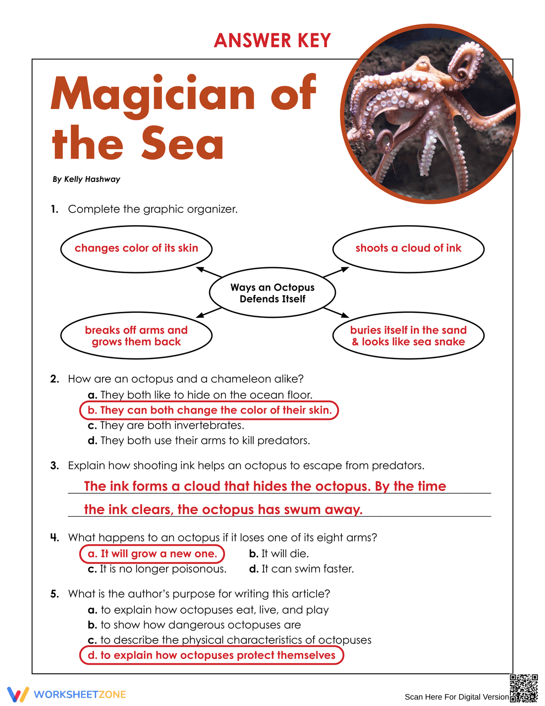 Grade 4 Octopus Reading Passage — Printable ELA - Page 5