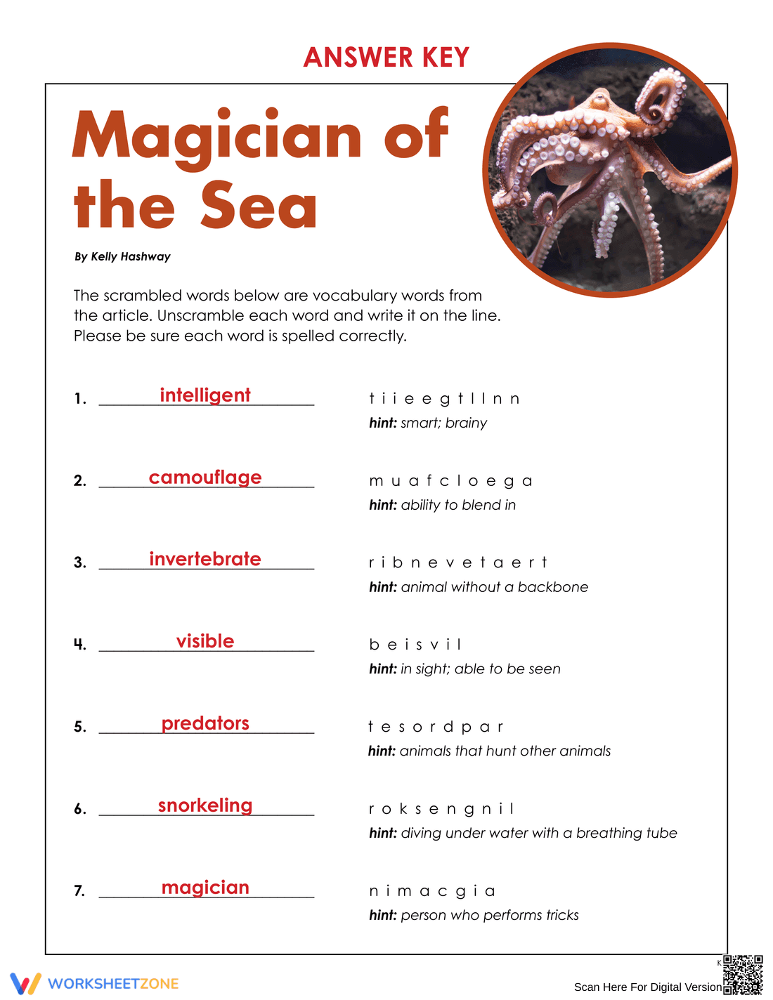 Grade 4 Octopus Reading Passage — Printable ELA - Page 6