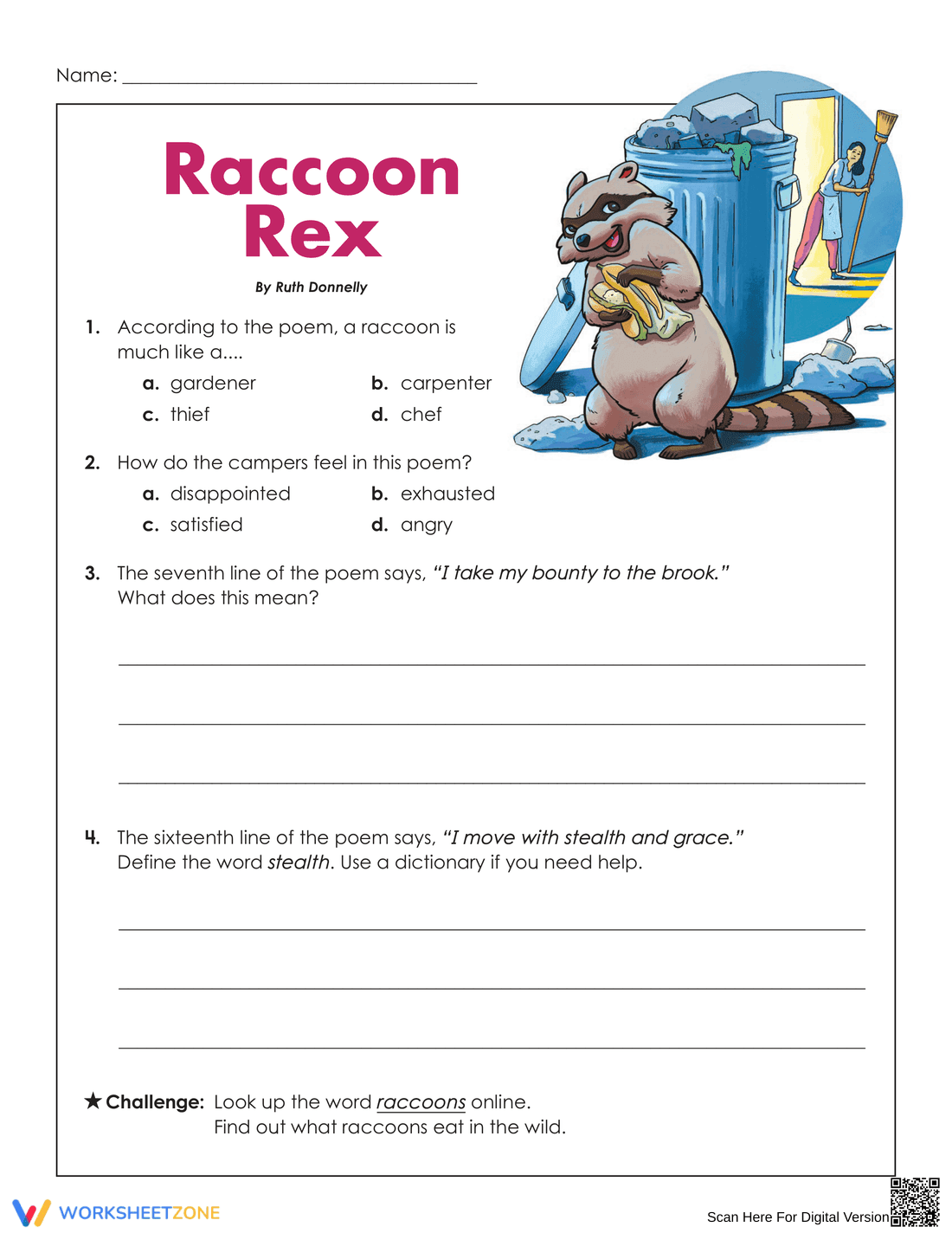 Grade 3 Poetry Comprehension — Printable Worksheet - Page 2