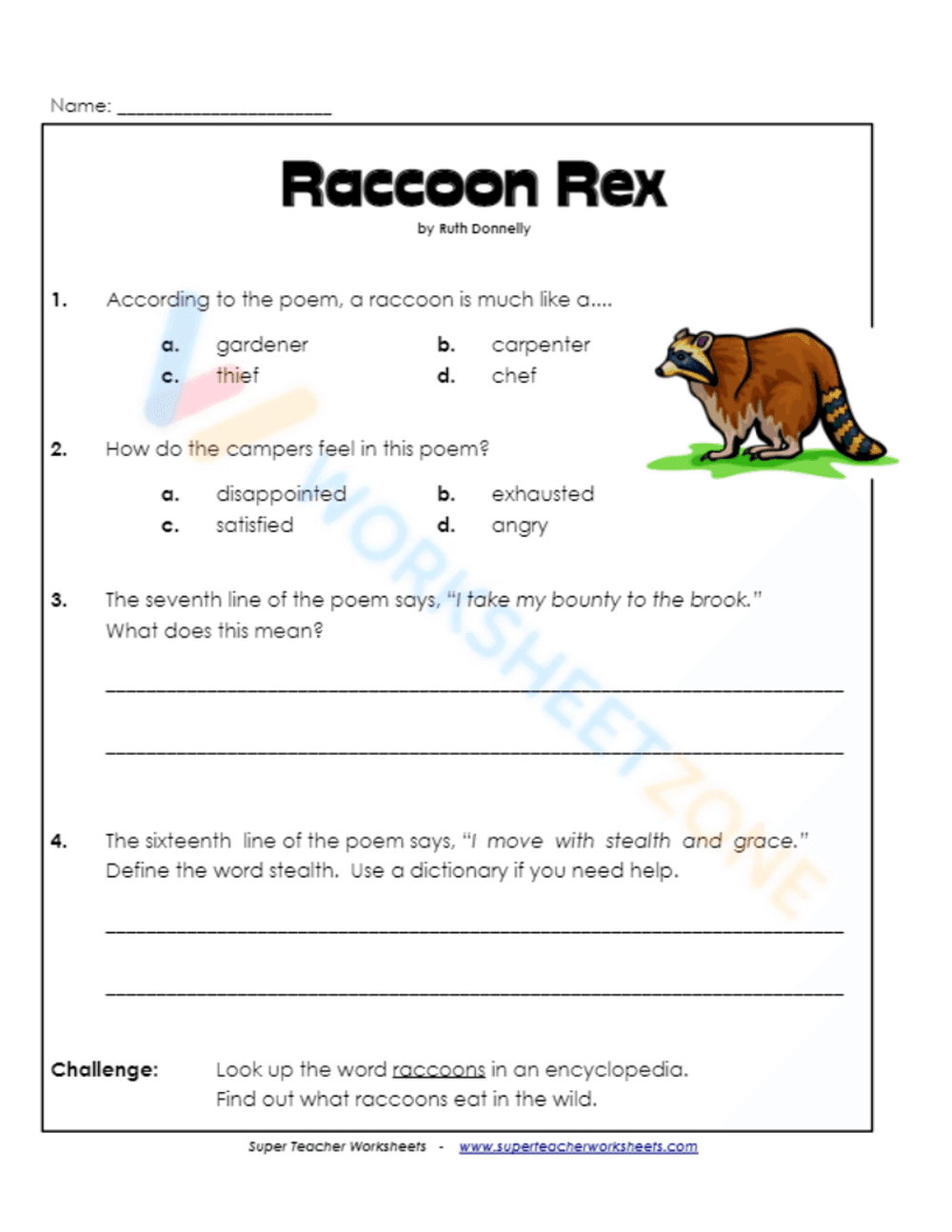 Grade 3 Poetry Comprehension — Printable Worksheet - Page 2
