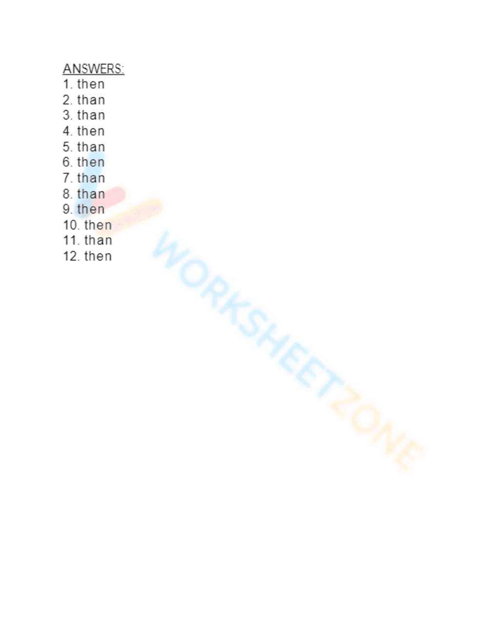 Improve Grammar: Then vs Than Practice Worksheet - Page 2