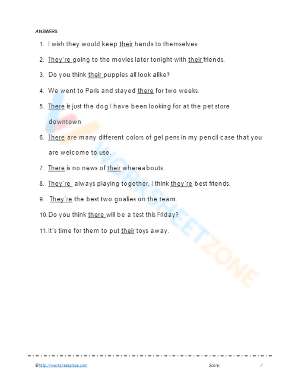 Simplifying There Their They're: A Clear Worksheet - Page 2
