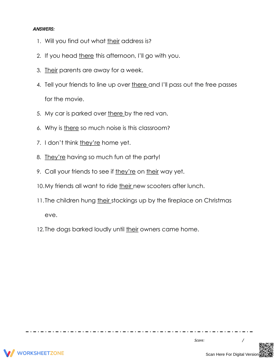 Improve Writing: There Their They're Worksheet - Page 2