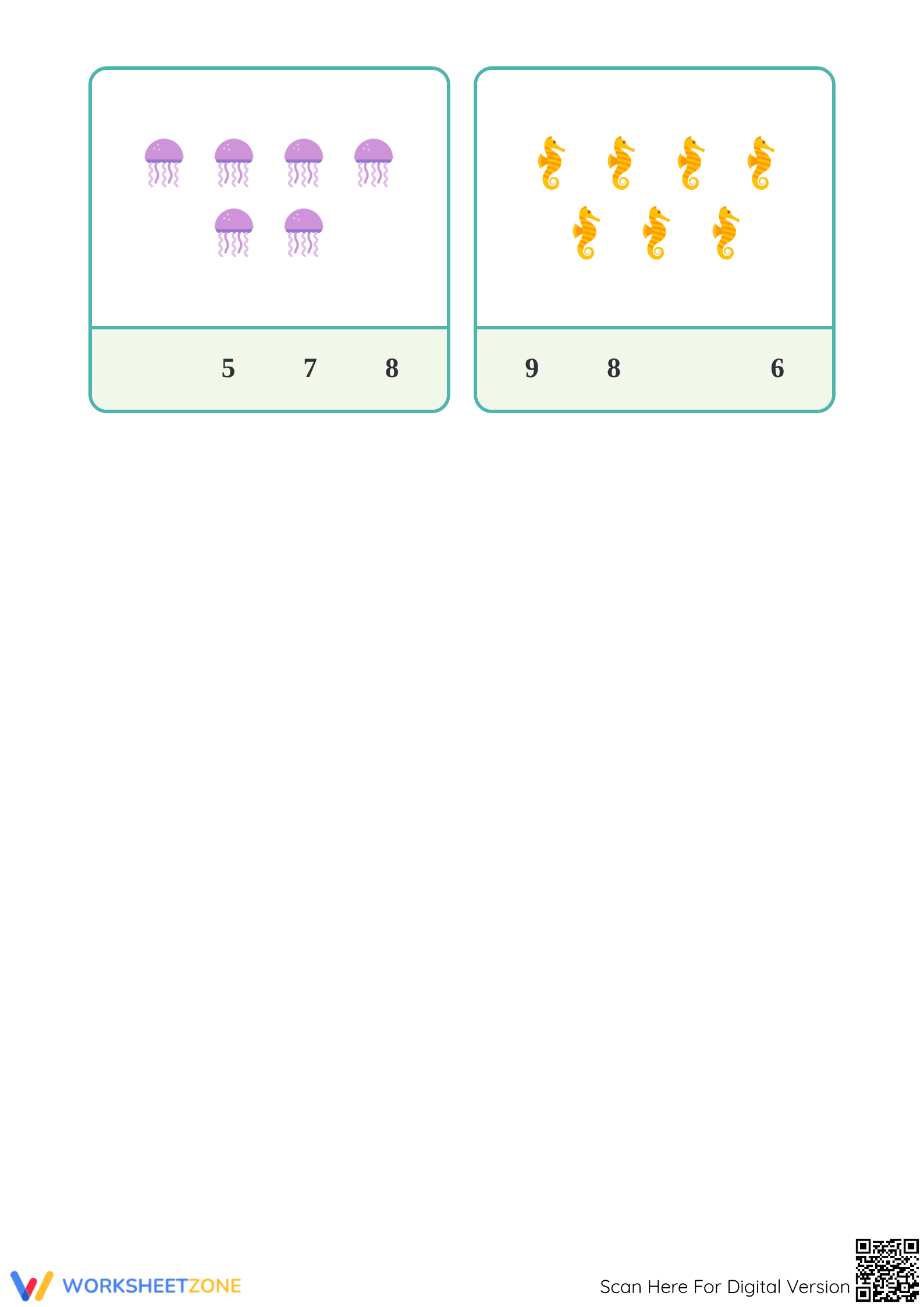 Printable Under the Sea Counting Activity | Grade K - Page 3