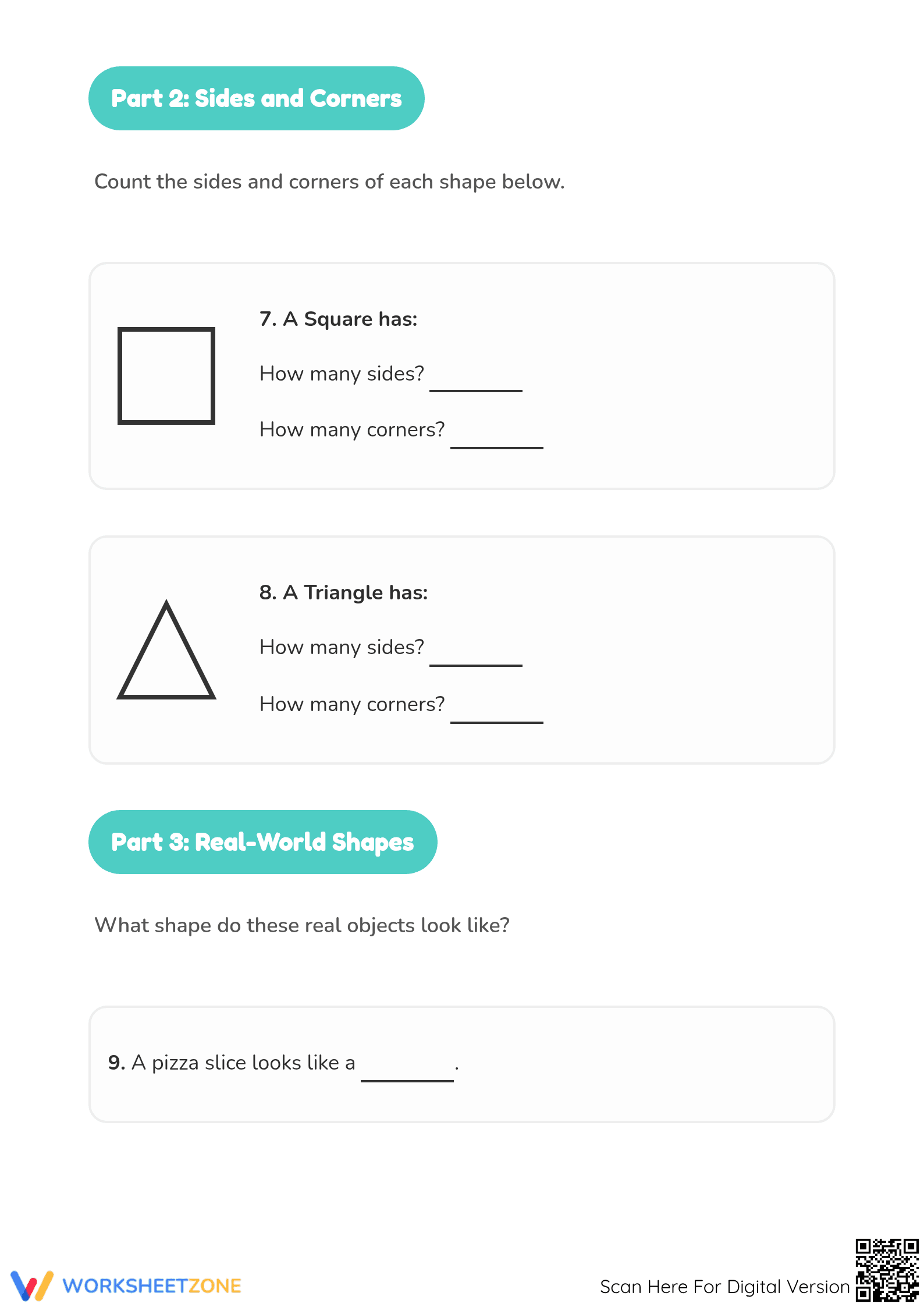 Printable Visualizing Shapes Worksheet | Grade 1 Math - Page 2