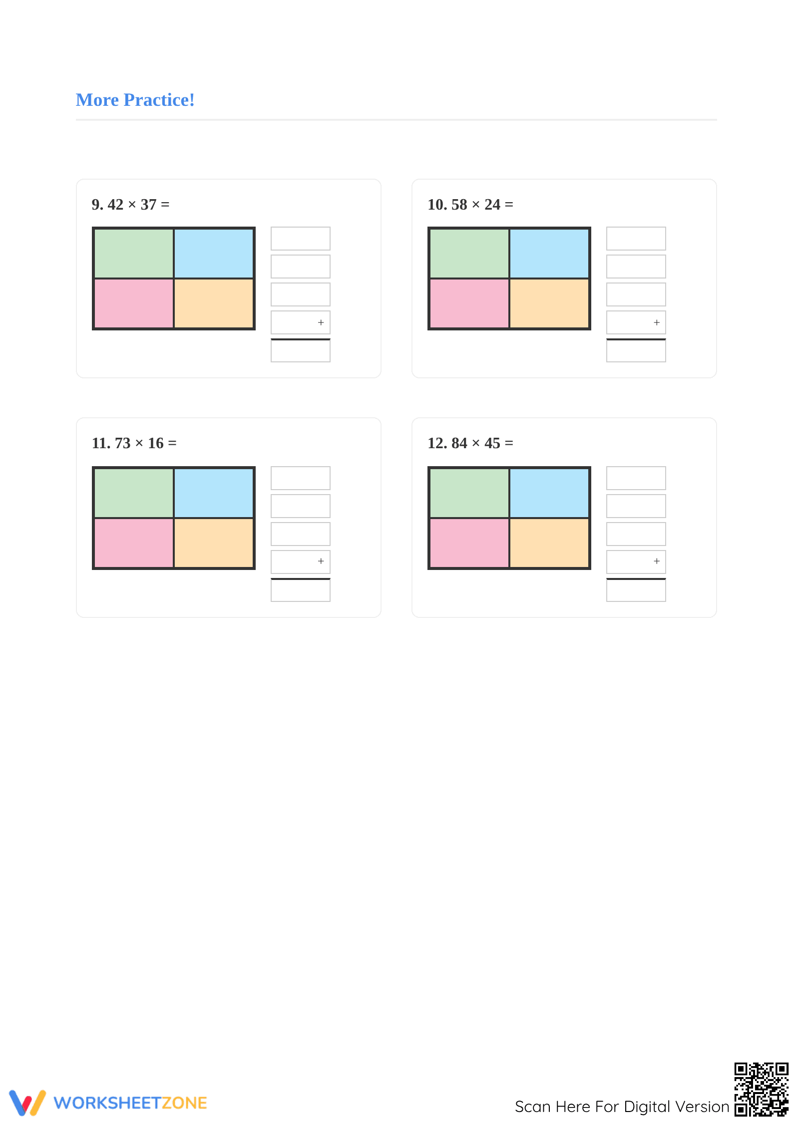 Area Model Multiplication Worksheet | Printable Grade 4 Math - Page 3