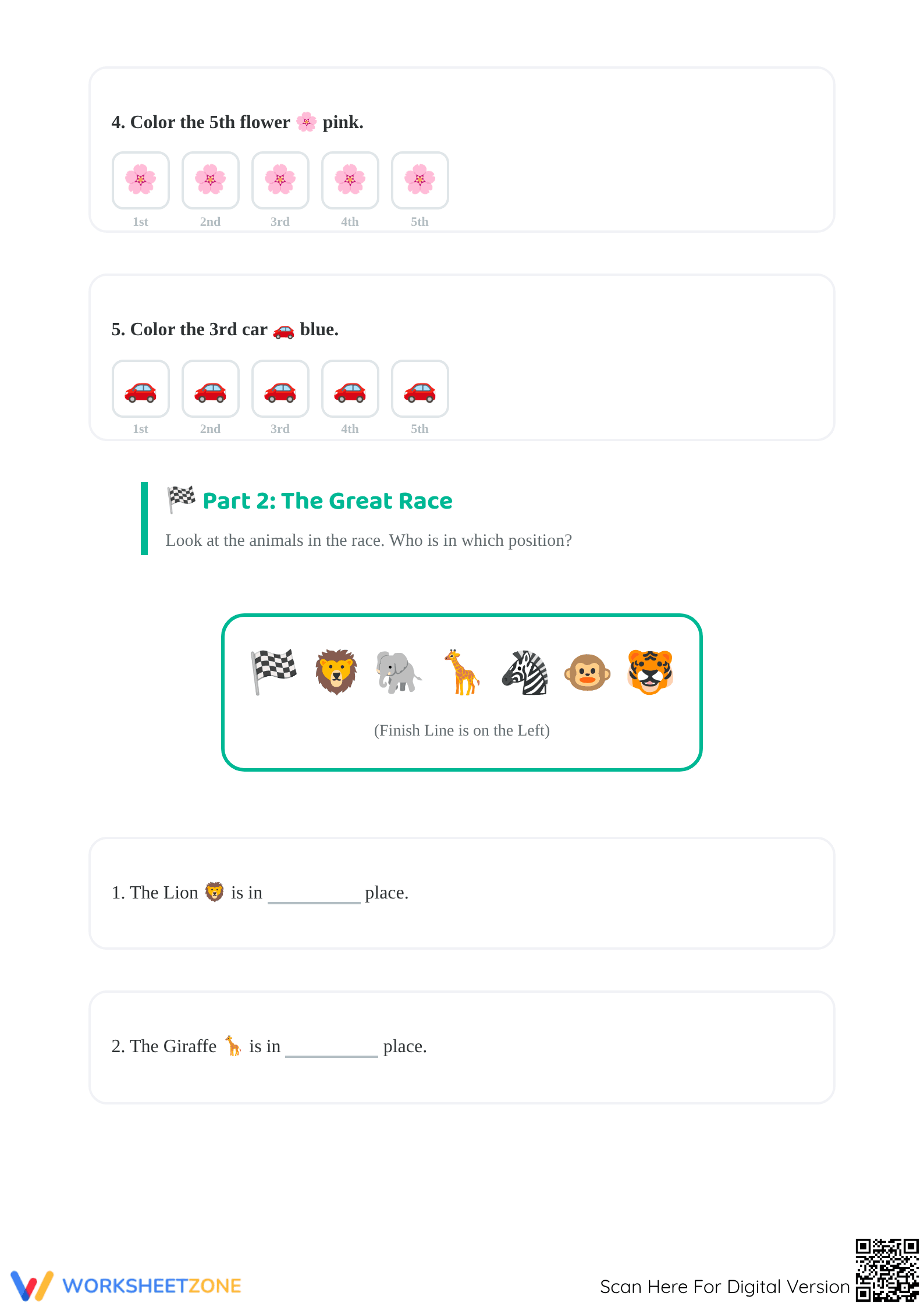 Ordinal Numbers Worksheet | Grade 1 Printable Essential - Page 2