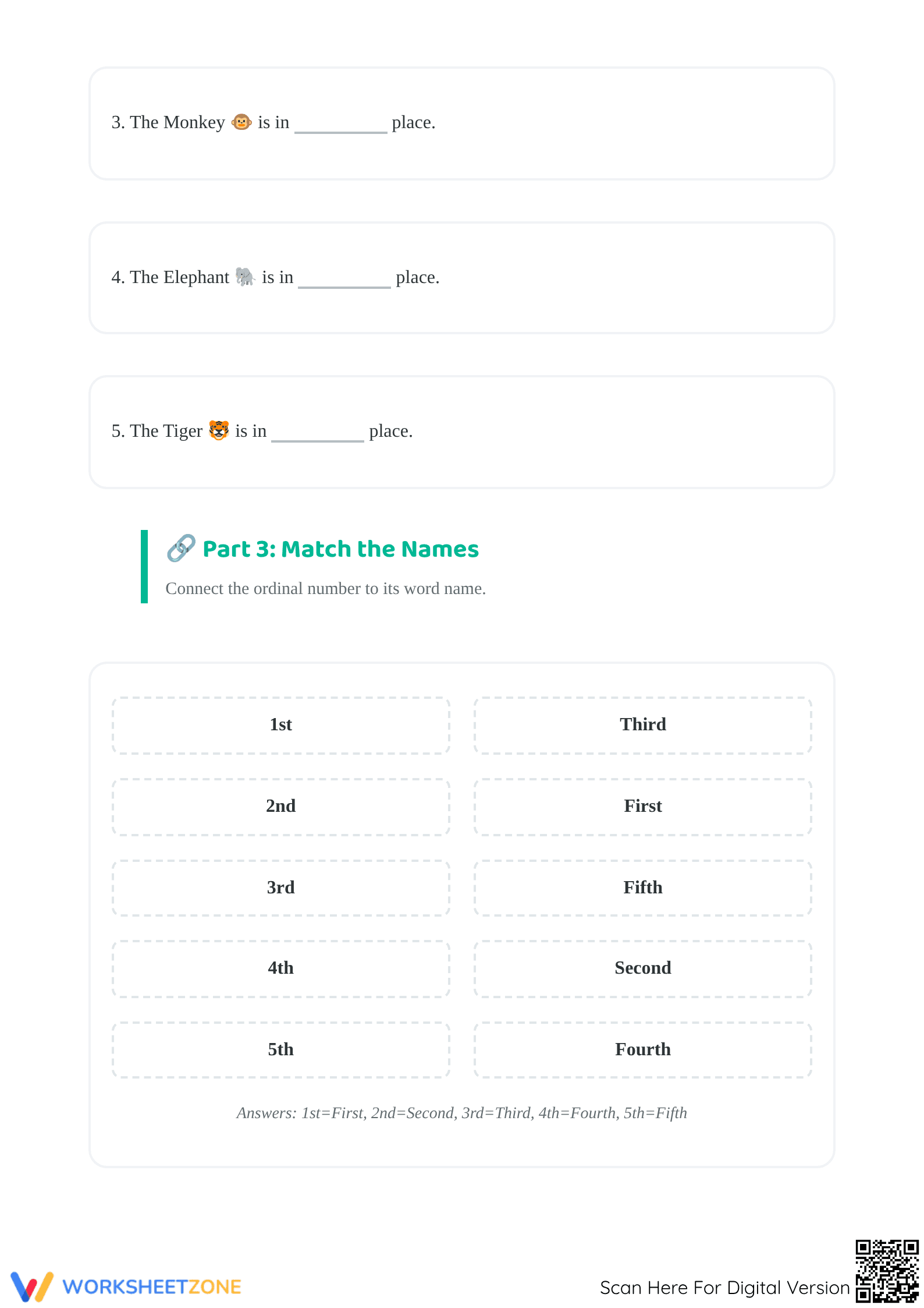 Ordinal Numbers Worksheet | Grade 1 Printable Essential - Page 3