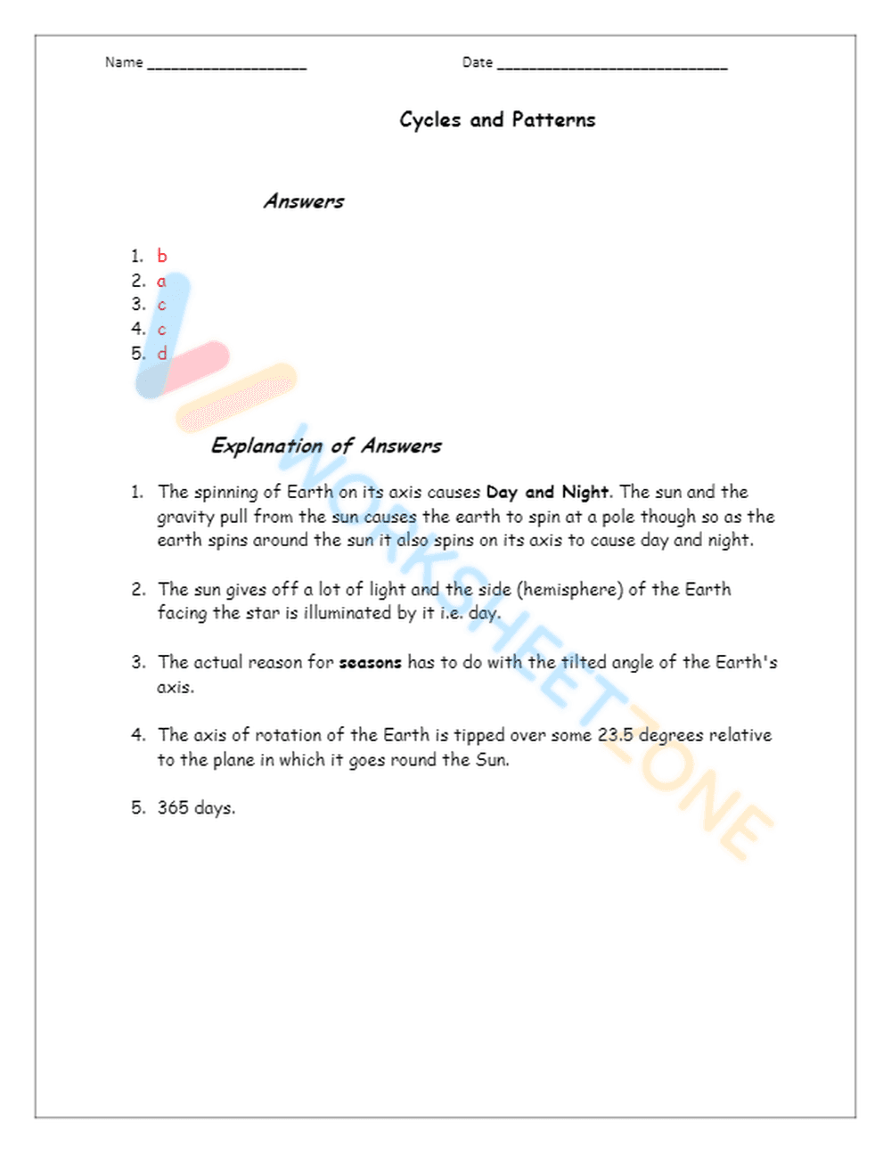 4th Grade Science Worksheet - Page 3
