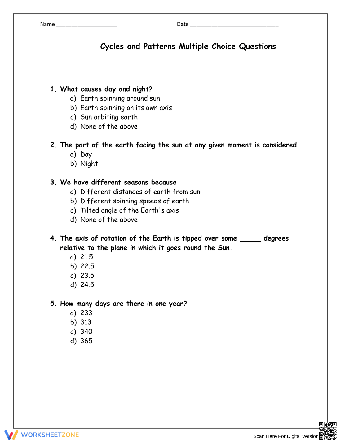 4th Grade Science Worksheet - Page 2