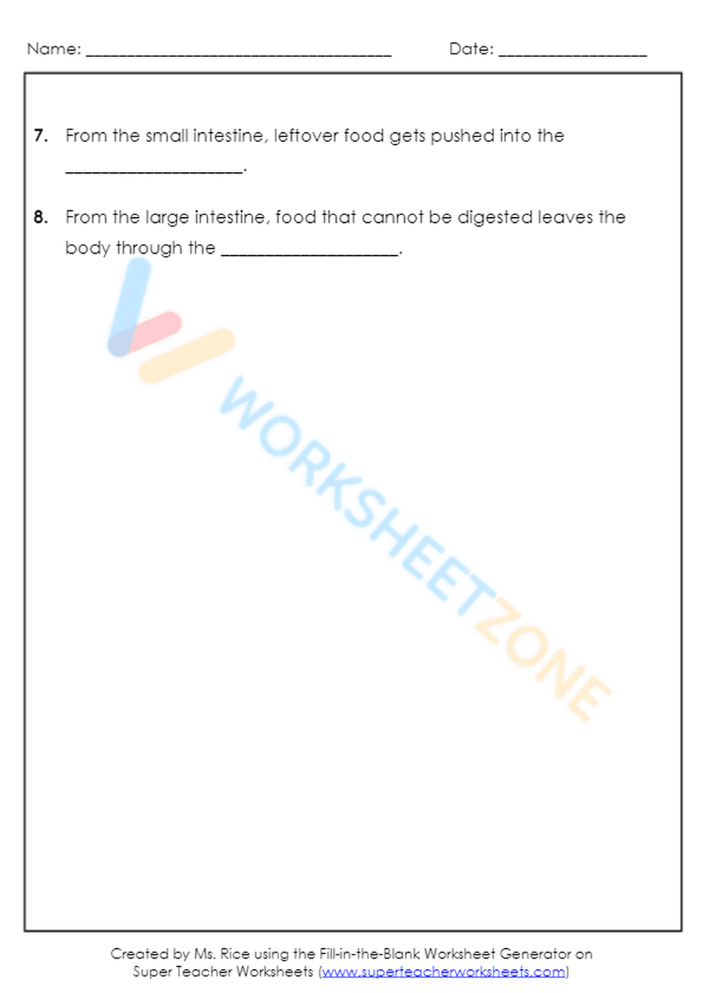 Digestive System Worksheet | Grade 7-12 Essential - Page 2