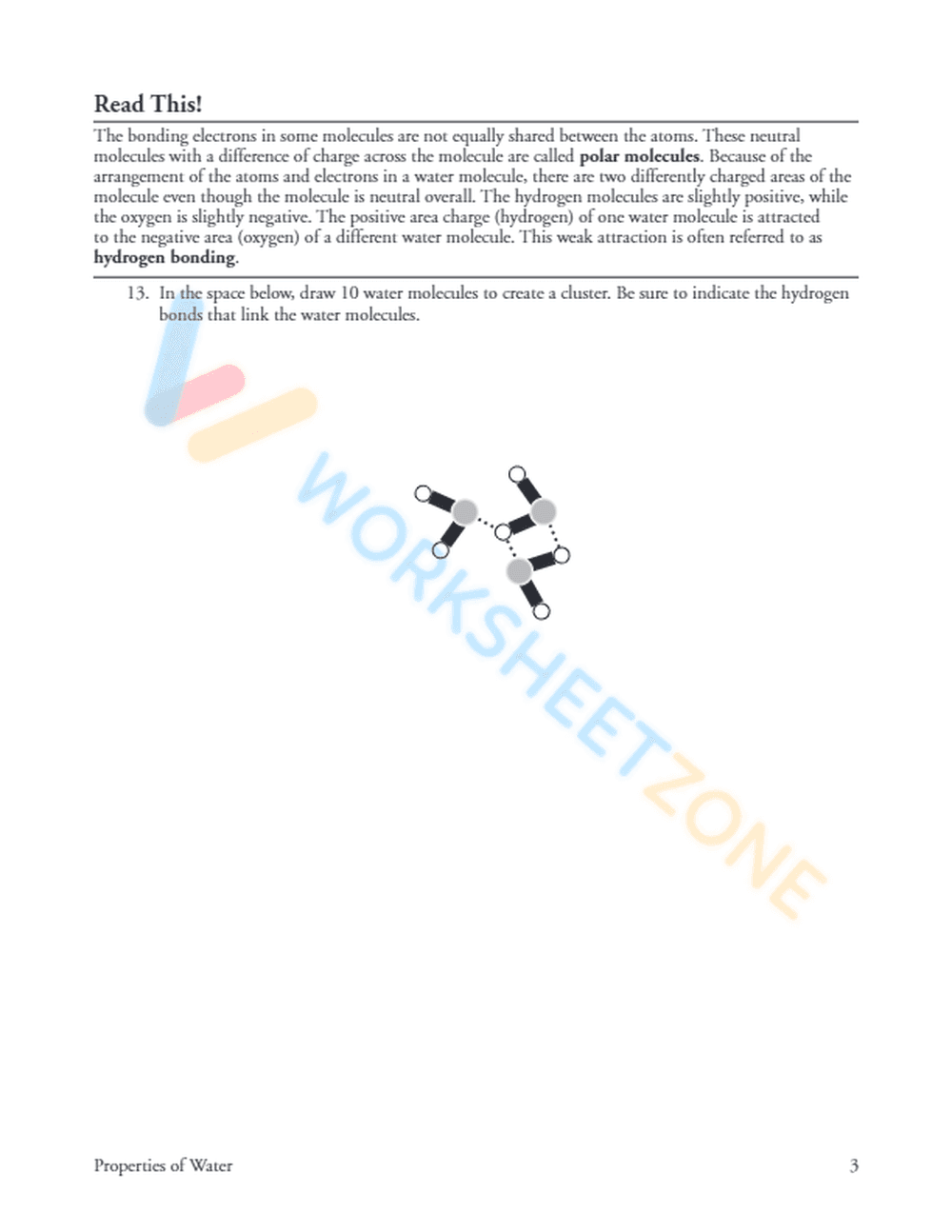 Printable Properties of Water Worksheet | Grade 9 Science - Page 3
