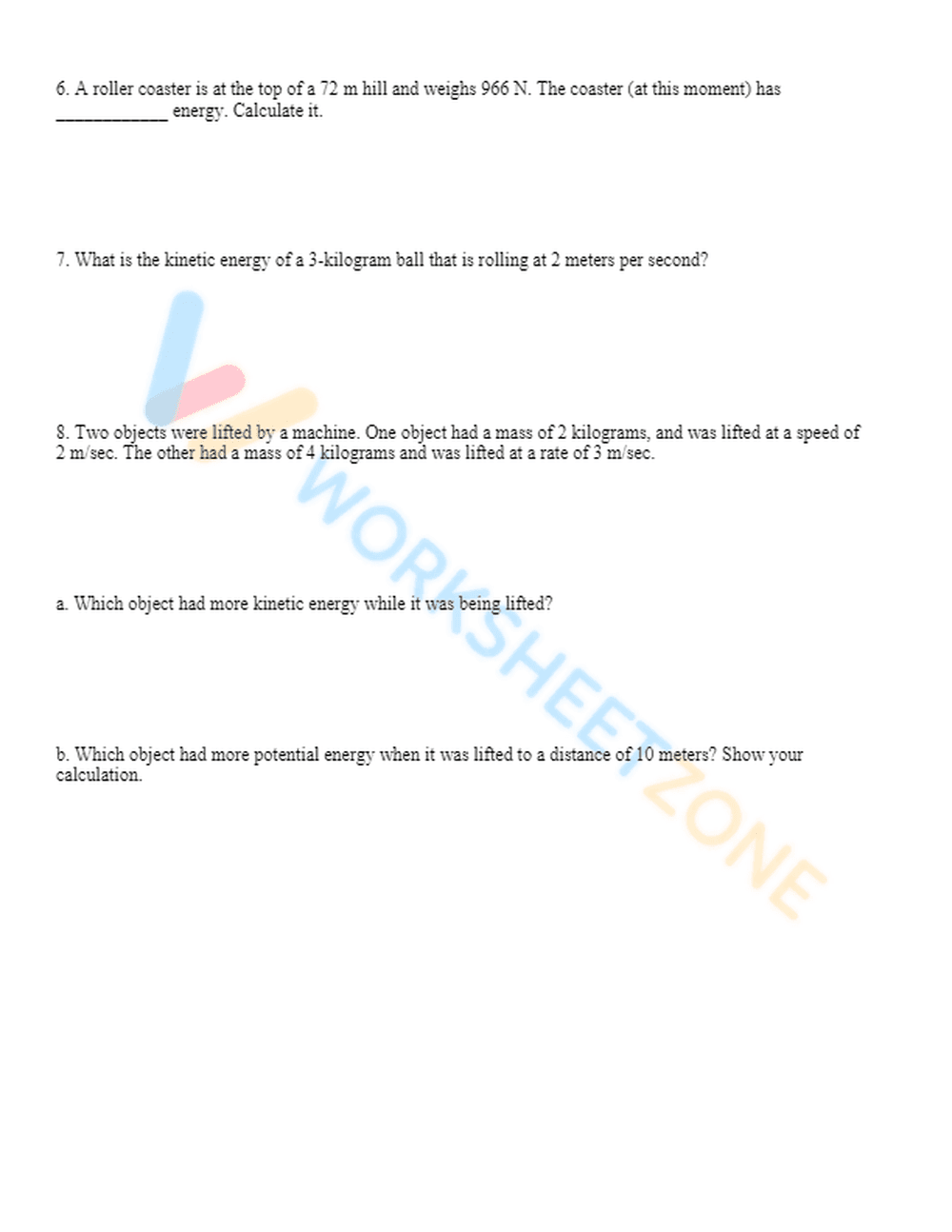 Kinetic and Potential Energy in Motion - Page 2