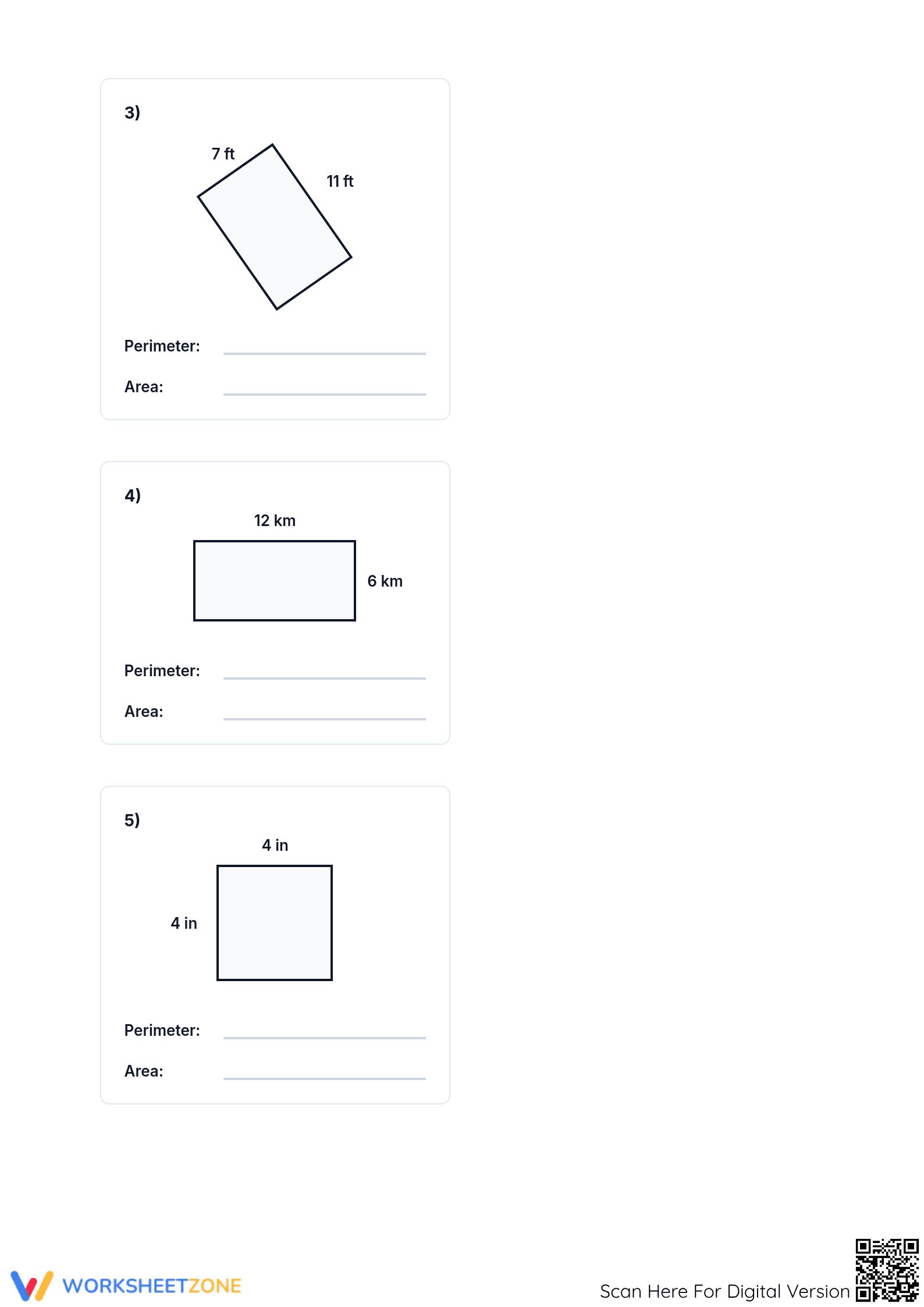 Essential Area and Perimeter Parallelograms Worksheet - Page 2