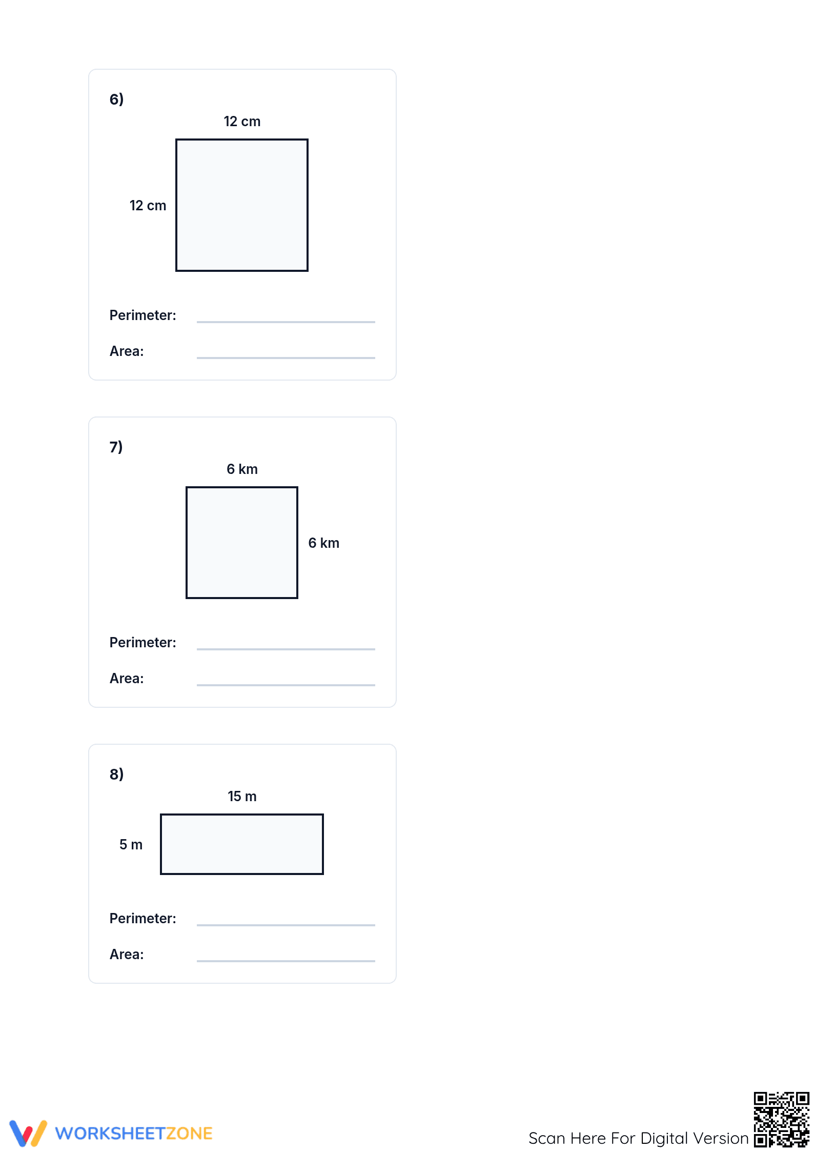 Essential Area and Perimeter Parallelograms Worksheet - Page 3