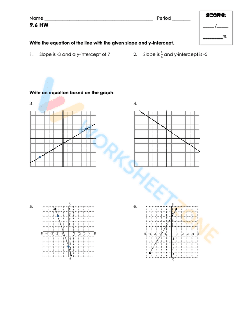 writing linear equations 2 - Page 5