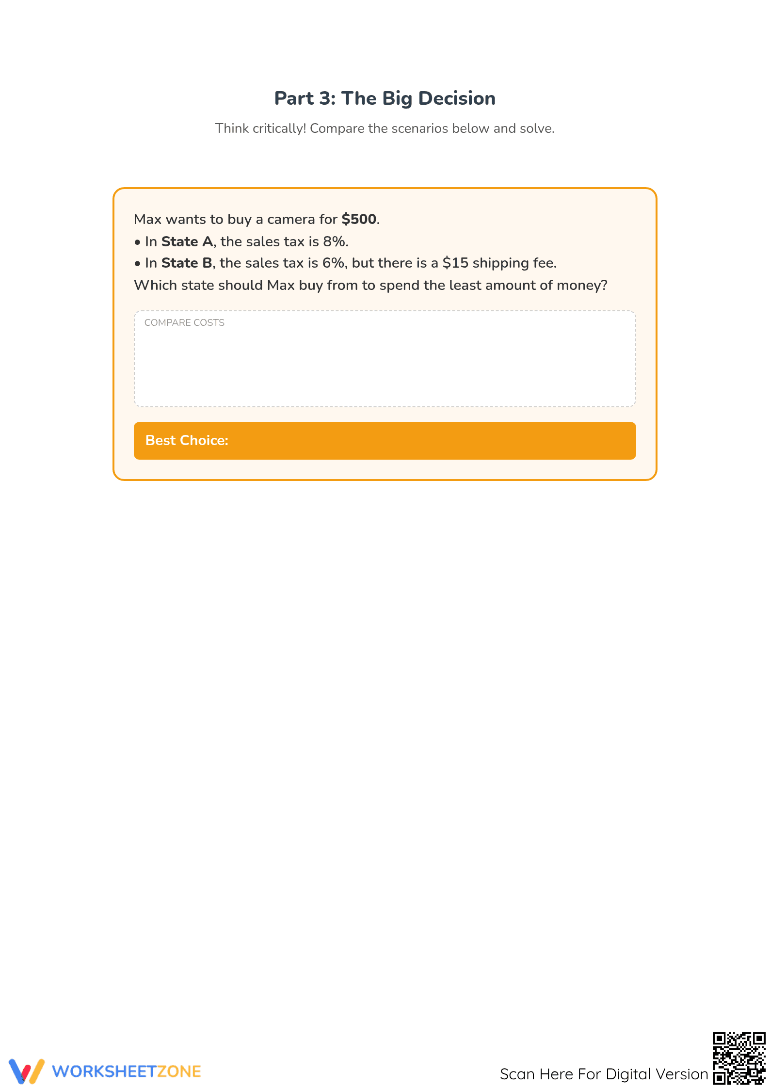 Sales Tax Math Worksheet | Grade 7 Essential Math - Page 3