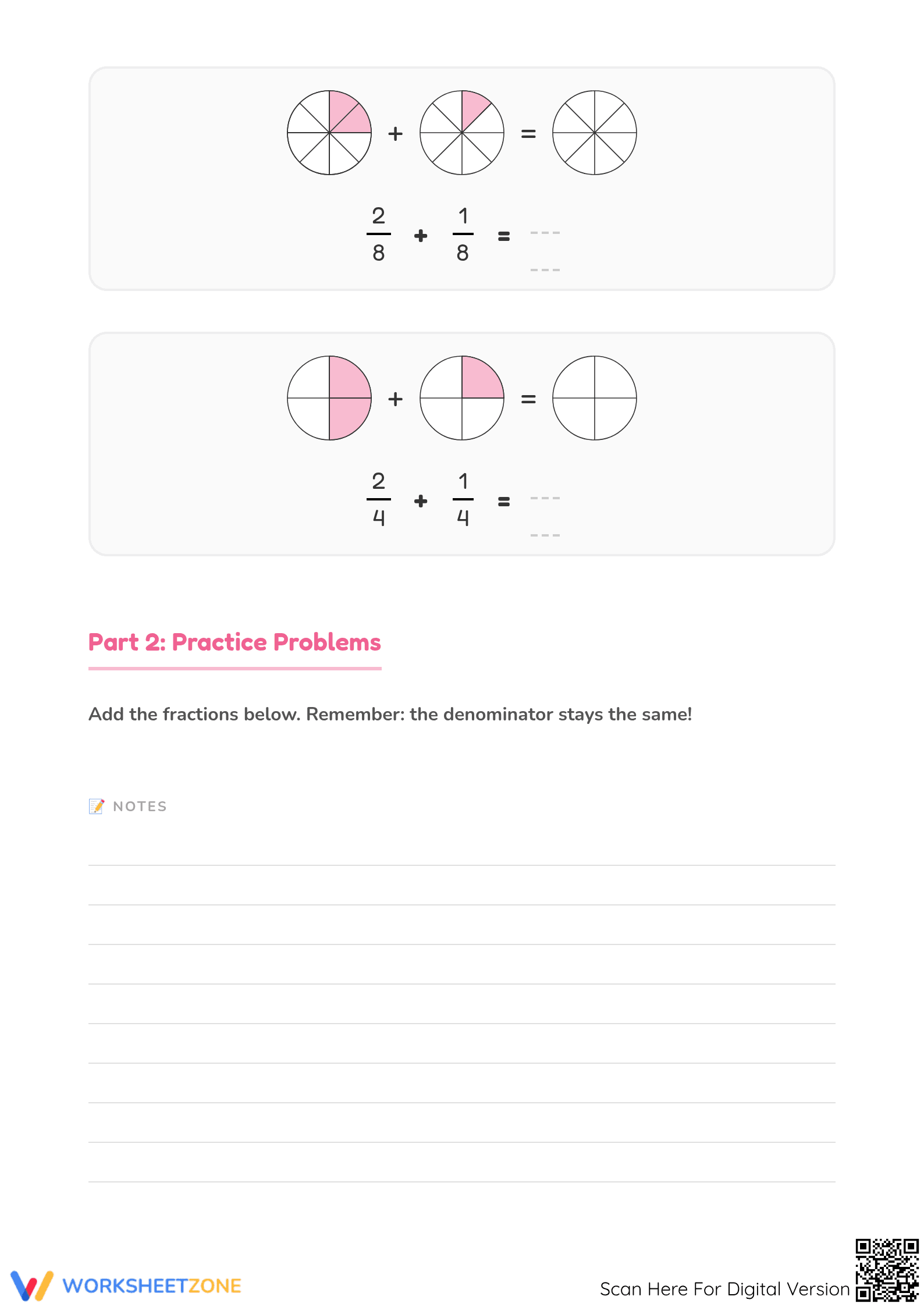 Printable Fraction Addition Worksheet | Grade 4 Aligned - Page 2