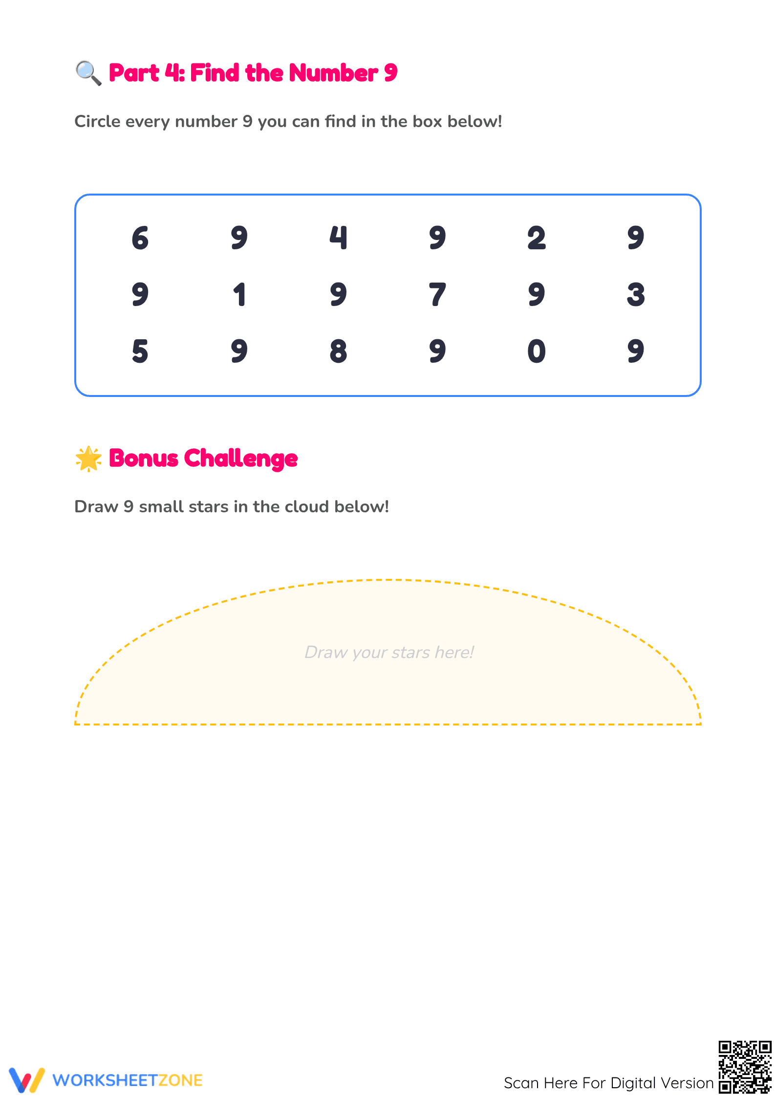 Learn Number 9 Worksheet | Essential Grade K-1 Printable - Page 3