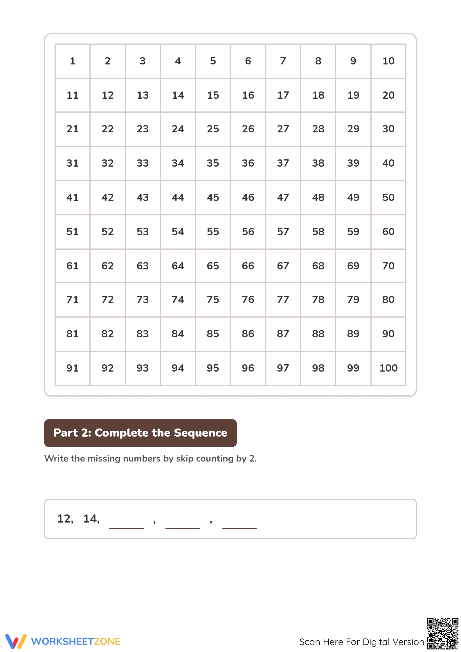 Printable Skip Counting by 2 Worksheet | Grade 3-5 Math - Page 2