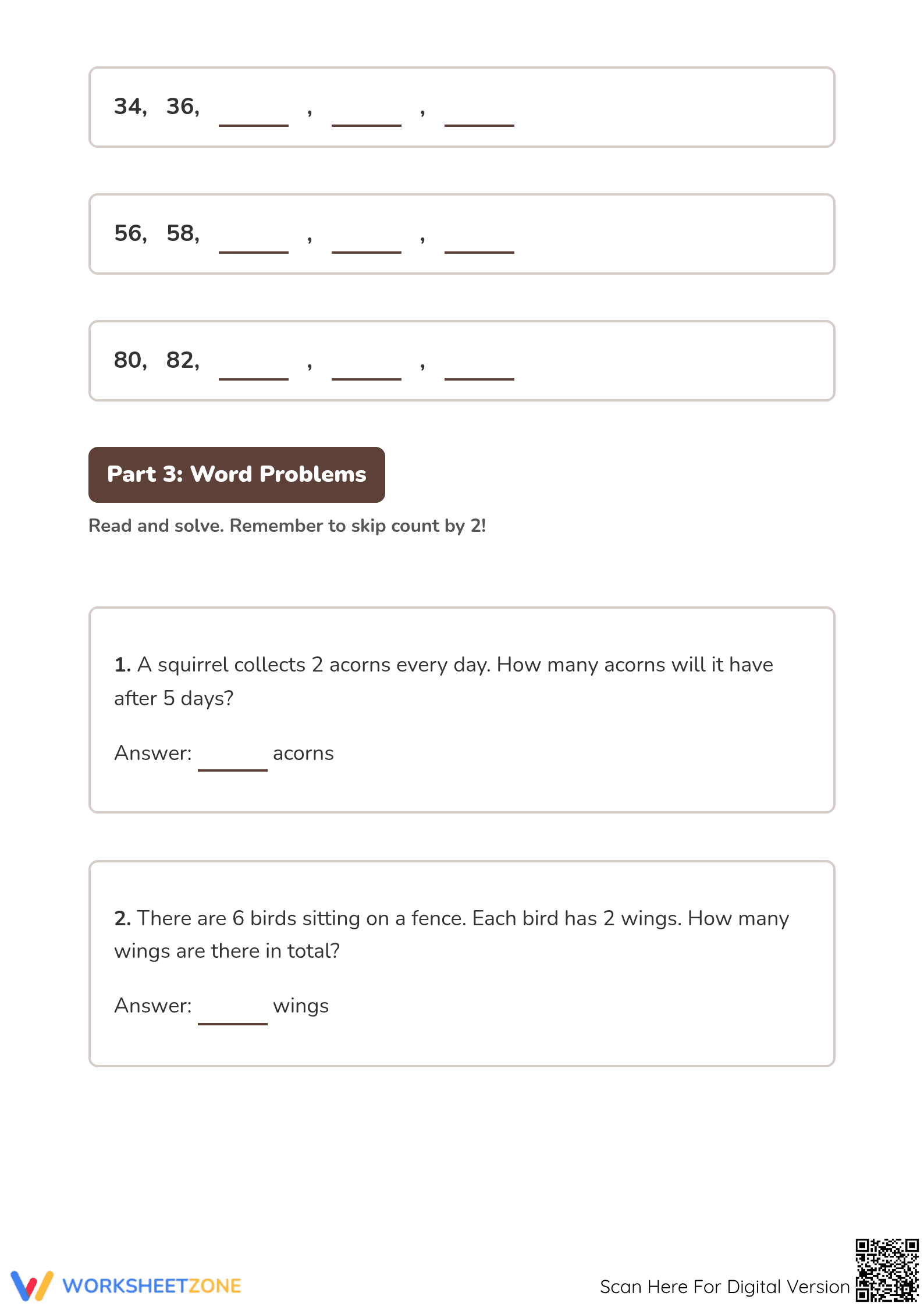 Printable Skip Counting by 2 Worksheet | Grade 3-5 Math - Page 3