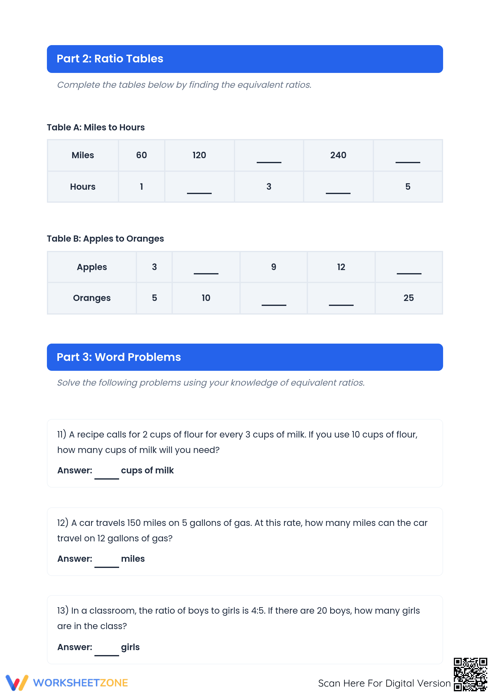 Essential Equivalent Ratios Worksheet | Grade 6-7 Math - Page 2