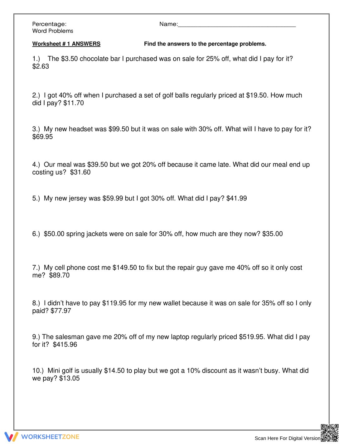 Master Percent Word Problems - Page 2