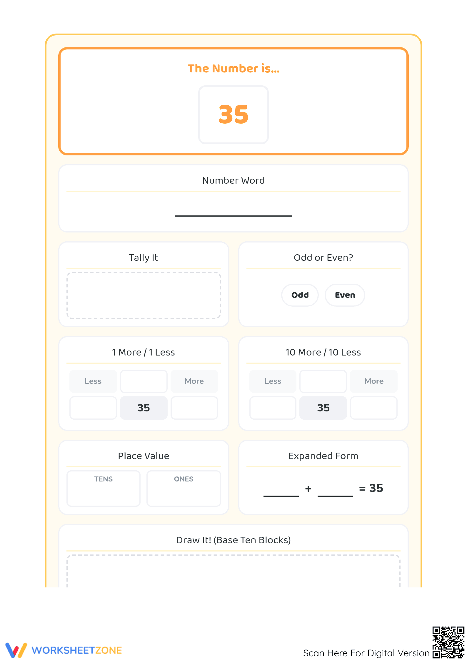 Printable Number of the Day Worksheet | Grade 1 Math - Page 2