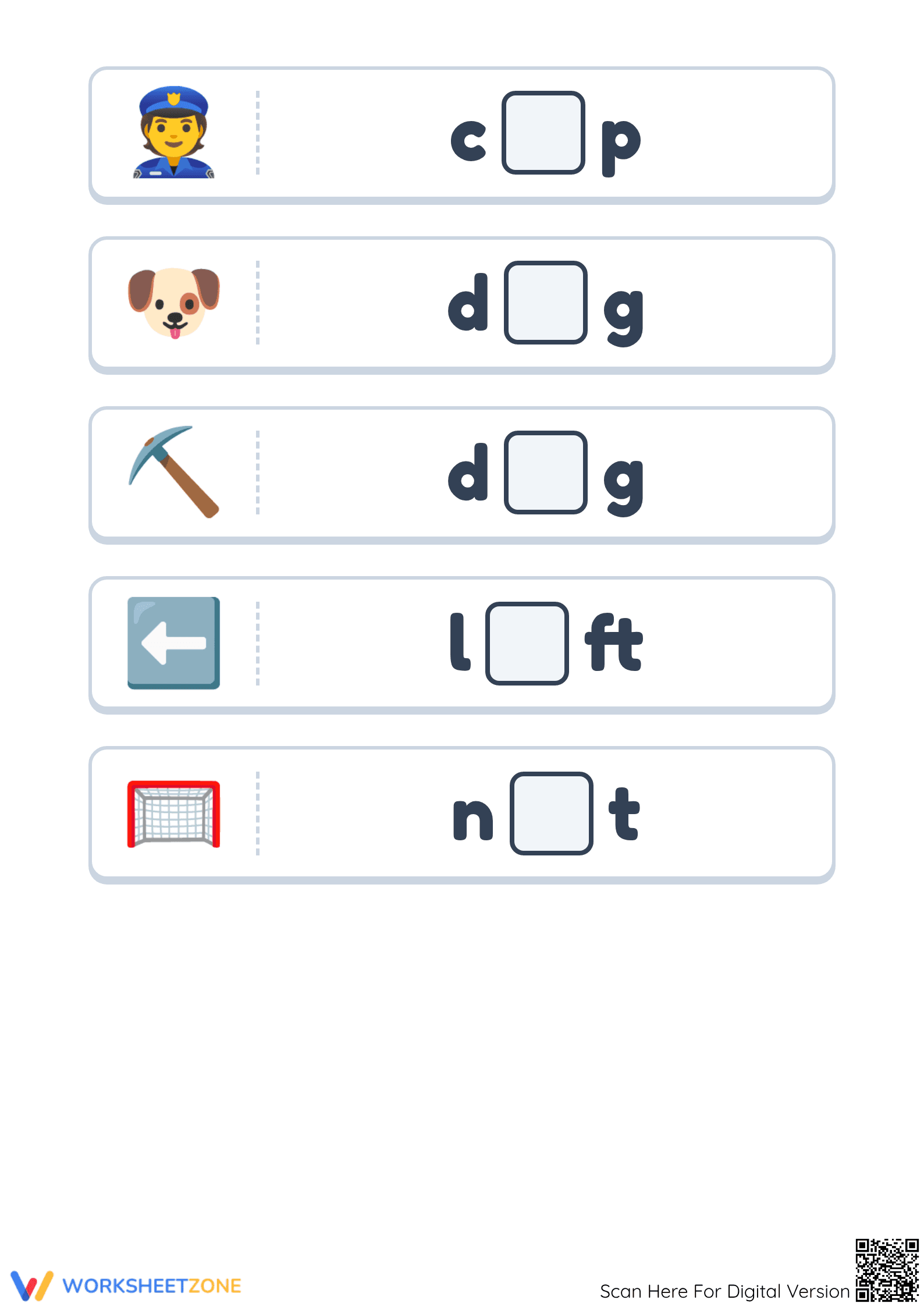 Grade 1 Missing Vowels — Printable No-Prep Worksheet - Page 2