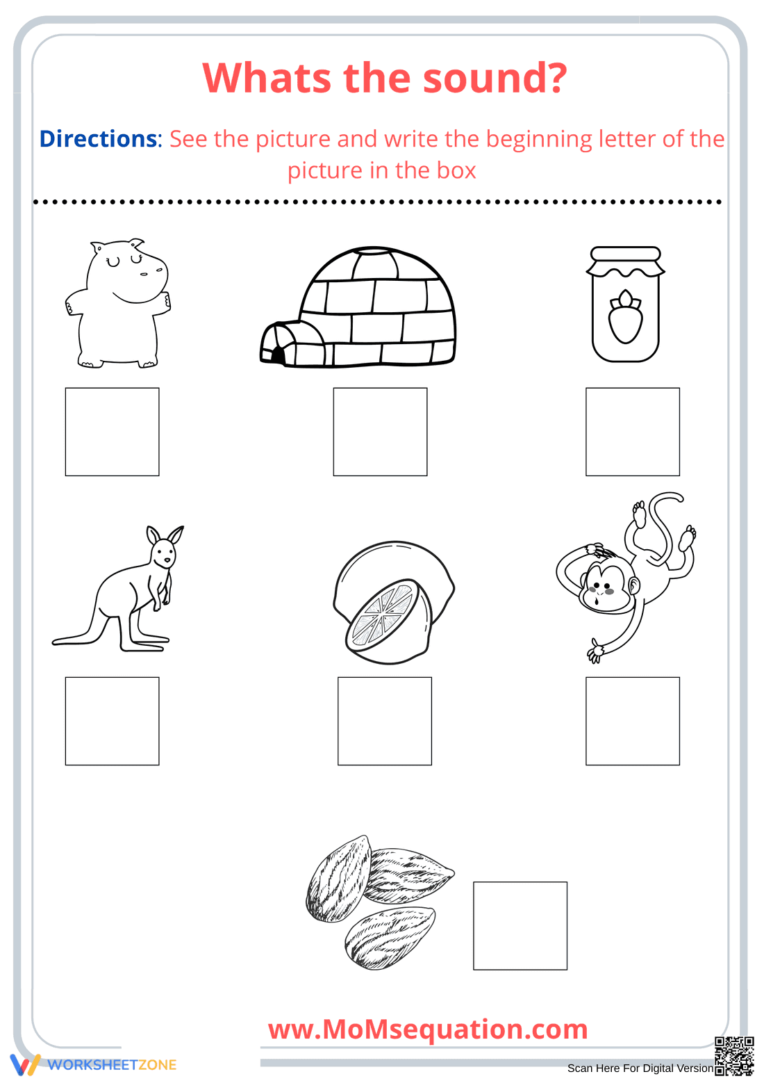 Beginning Sounds Worksheet | Grade 1 Printable Phonics - Page 2