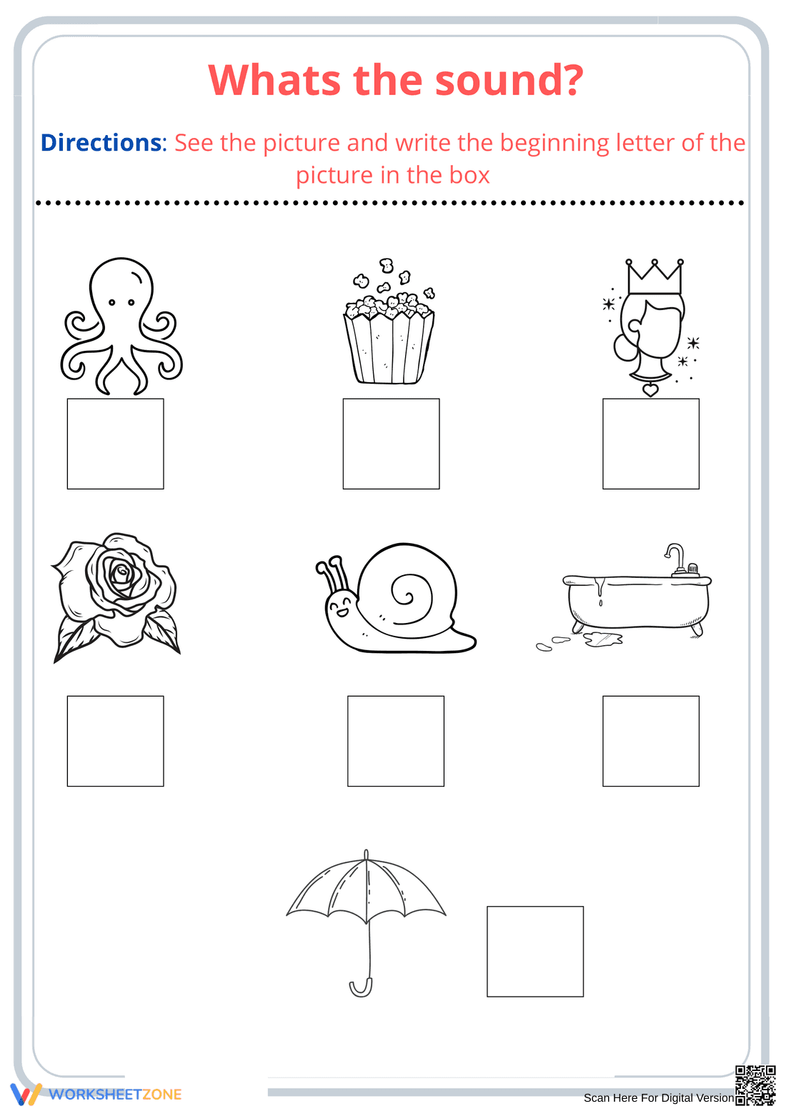 Beginning Sounds Worksheet | Grade 1 Printable Phonics - Page 3