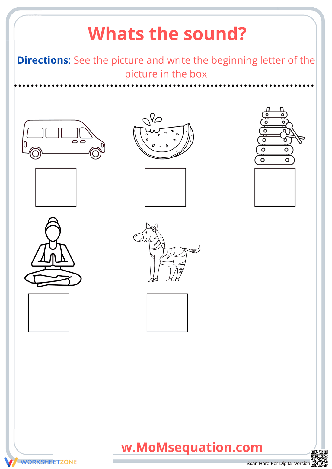 Beginning Sounds Worksheet | Grade 1 Printable Phonics - Page 4