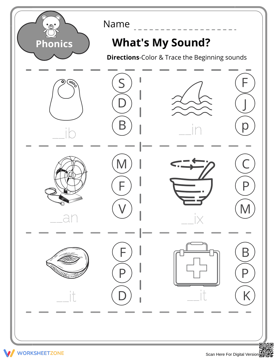 Beginning Sounds Phonics Worksheet | Grade 1 Essential - Page 6