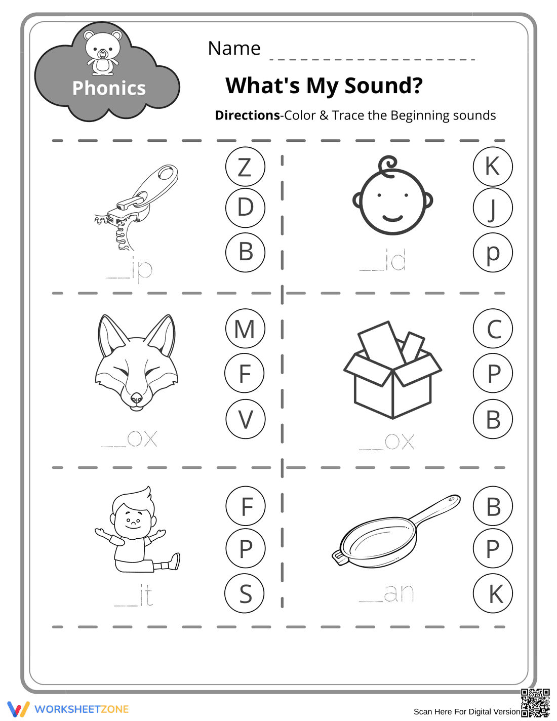 Beginning Sounds Phonics Worksheet | Grade 1 Essential - Page 7