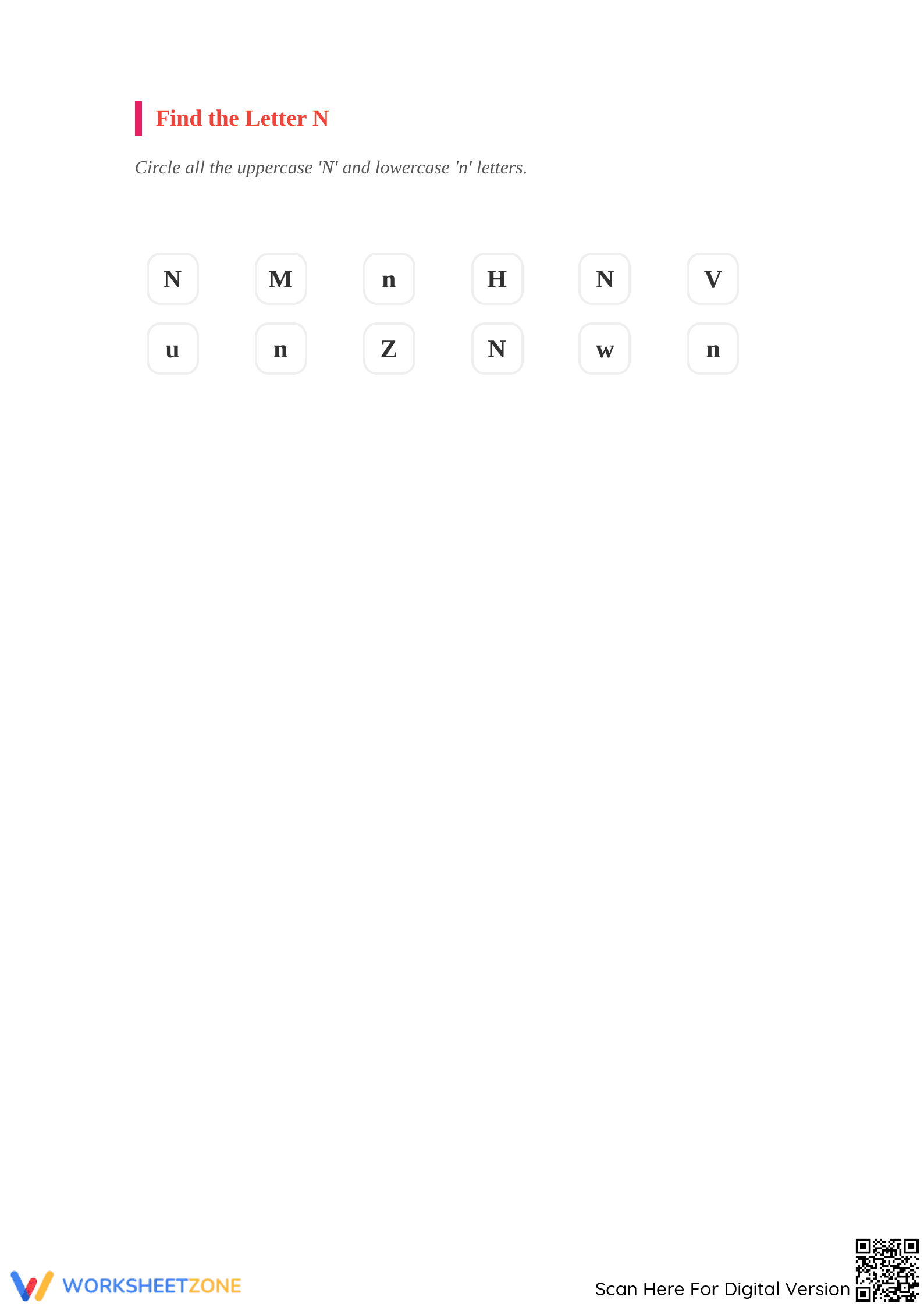 Letter N and Number 9 Printable Worksheet | Grade K-1 - Page 3