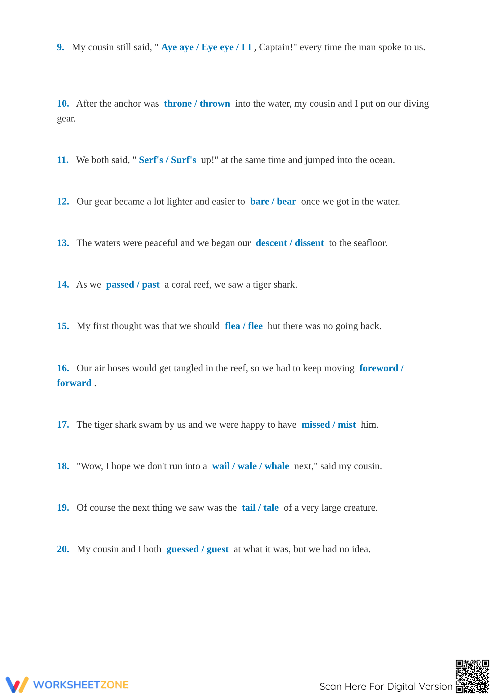 Grade 4 Homophones — Printable No-Prep Worksheet - Page 2
