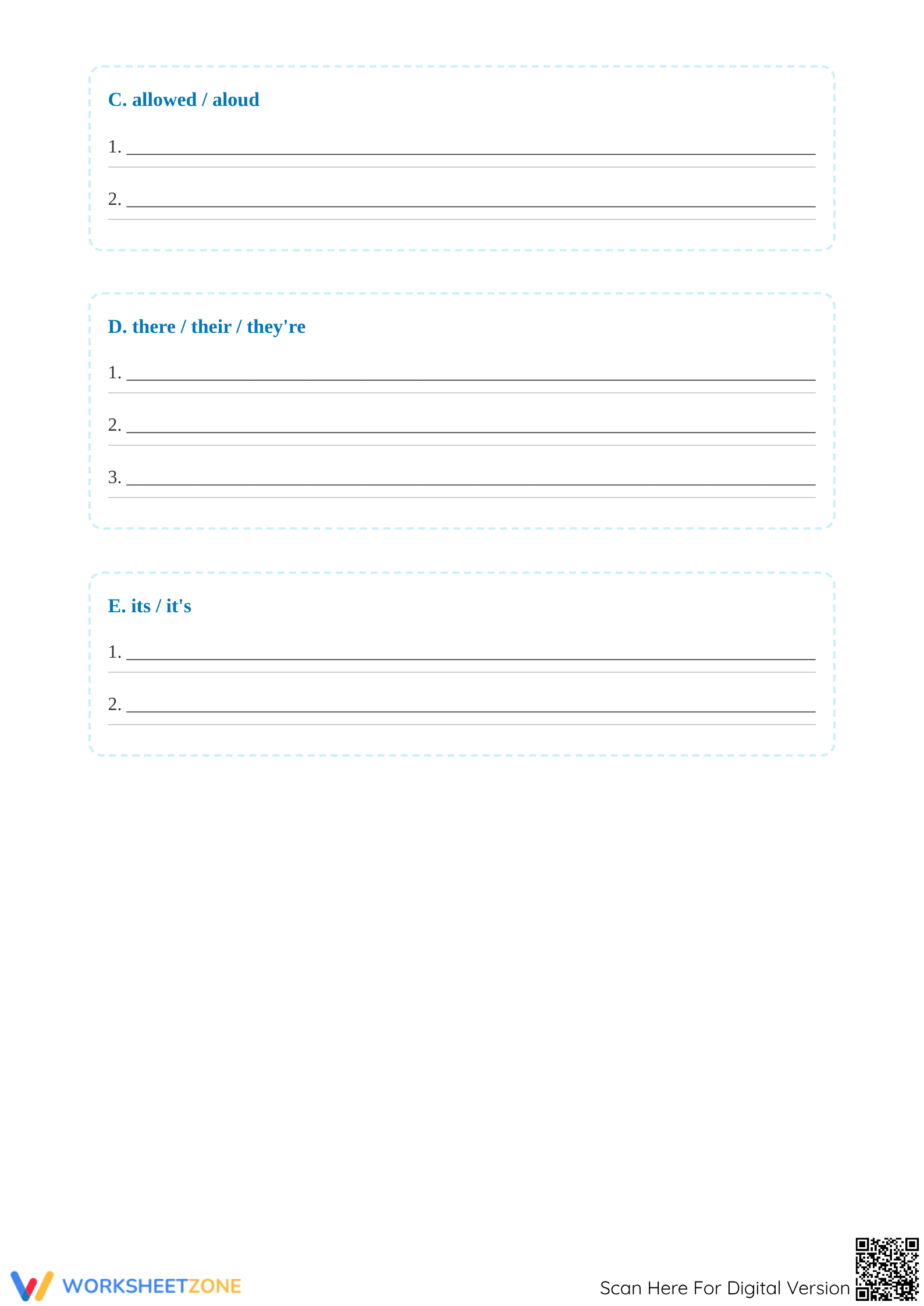 Grade 4 Homophones — Printable No-Prep Worksheet - Page 4