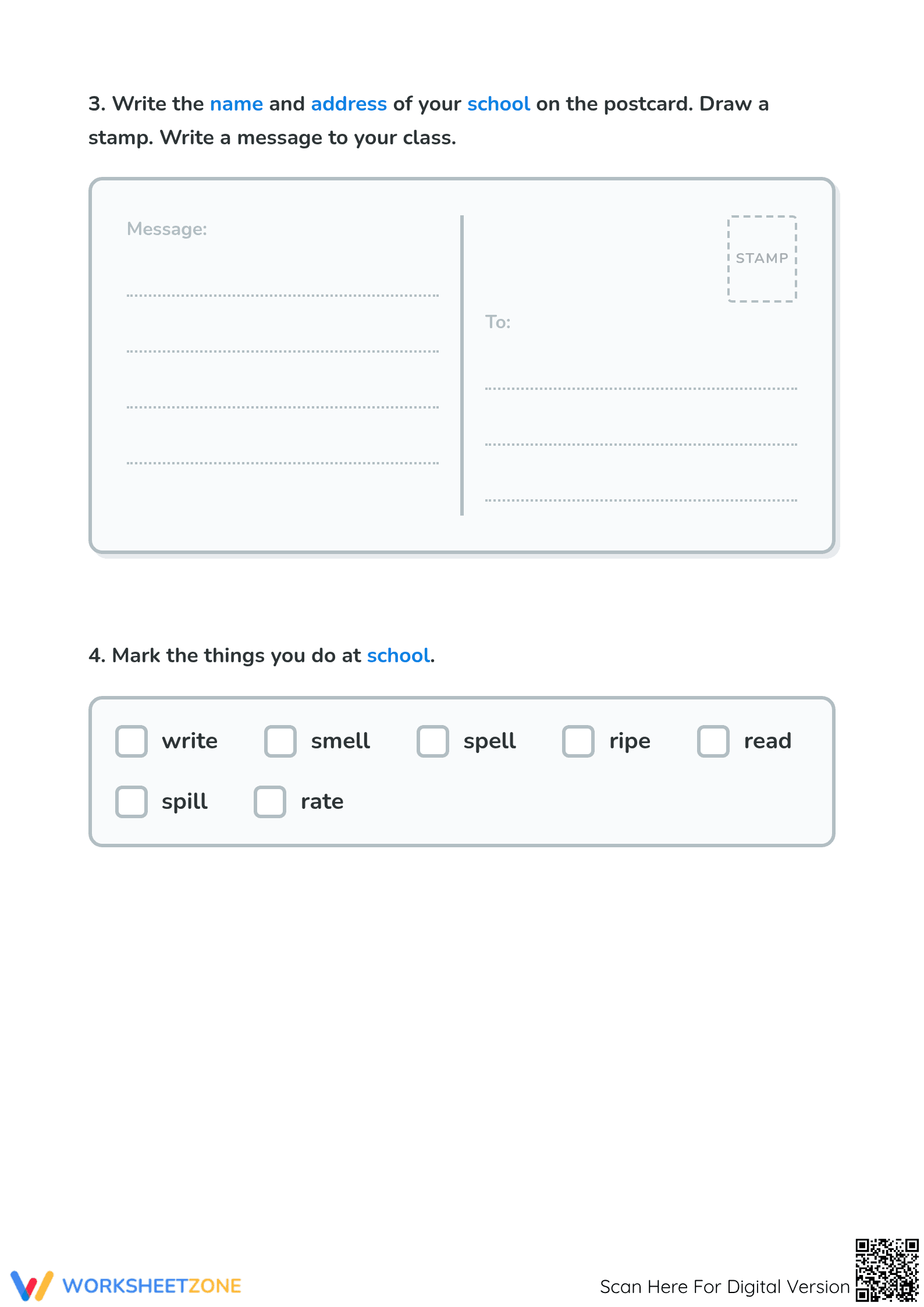 Grade 2 Personal Information — Printable No-Prep Worksheet - Page 2