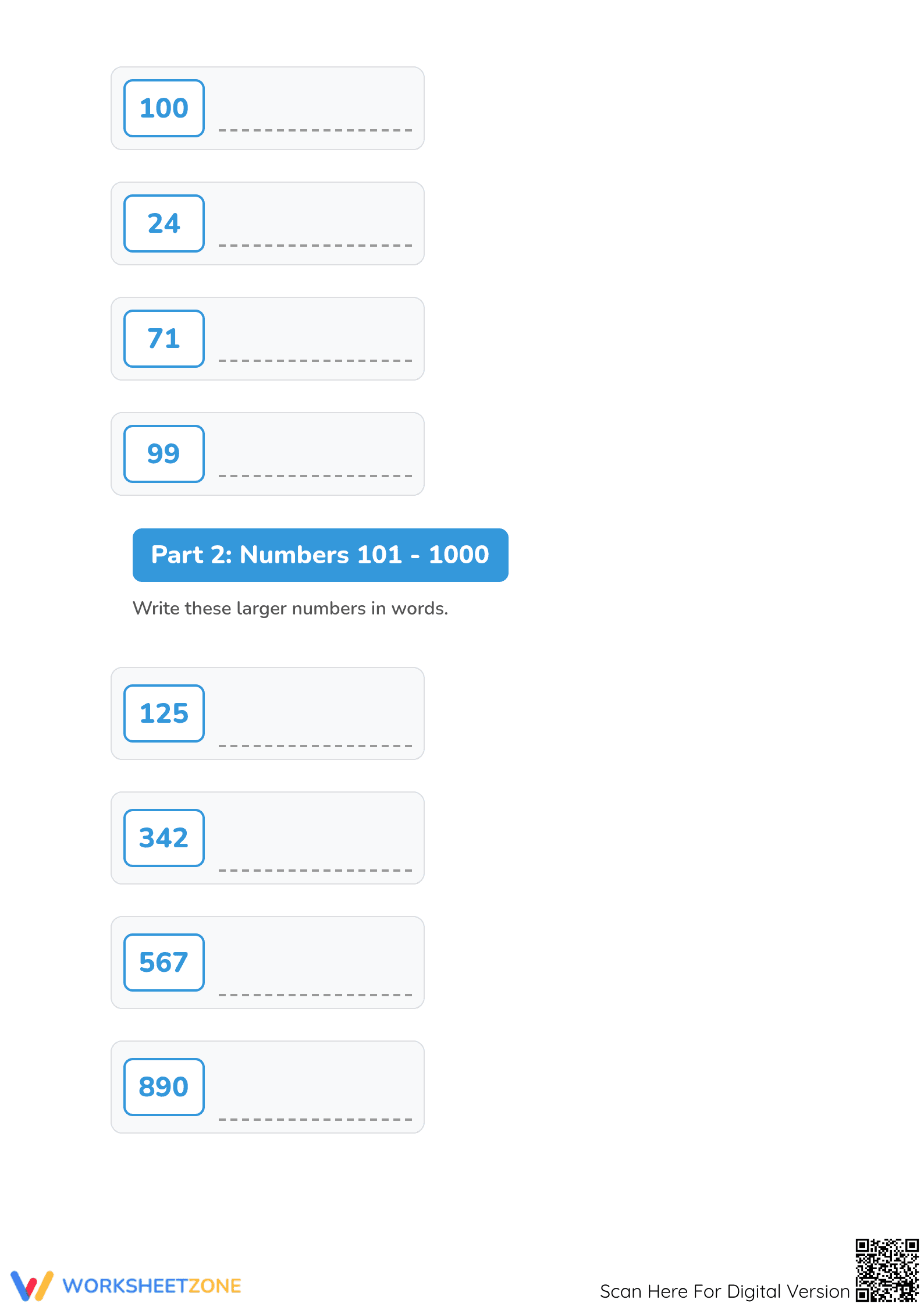 Writing Numbers Worksheet | Grade 2 Essential Practice - Page 3