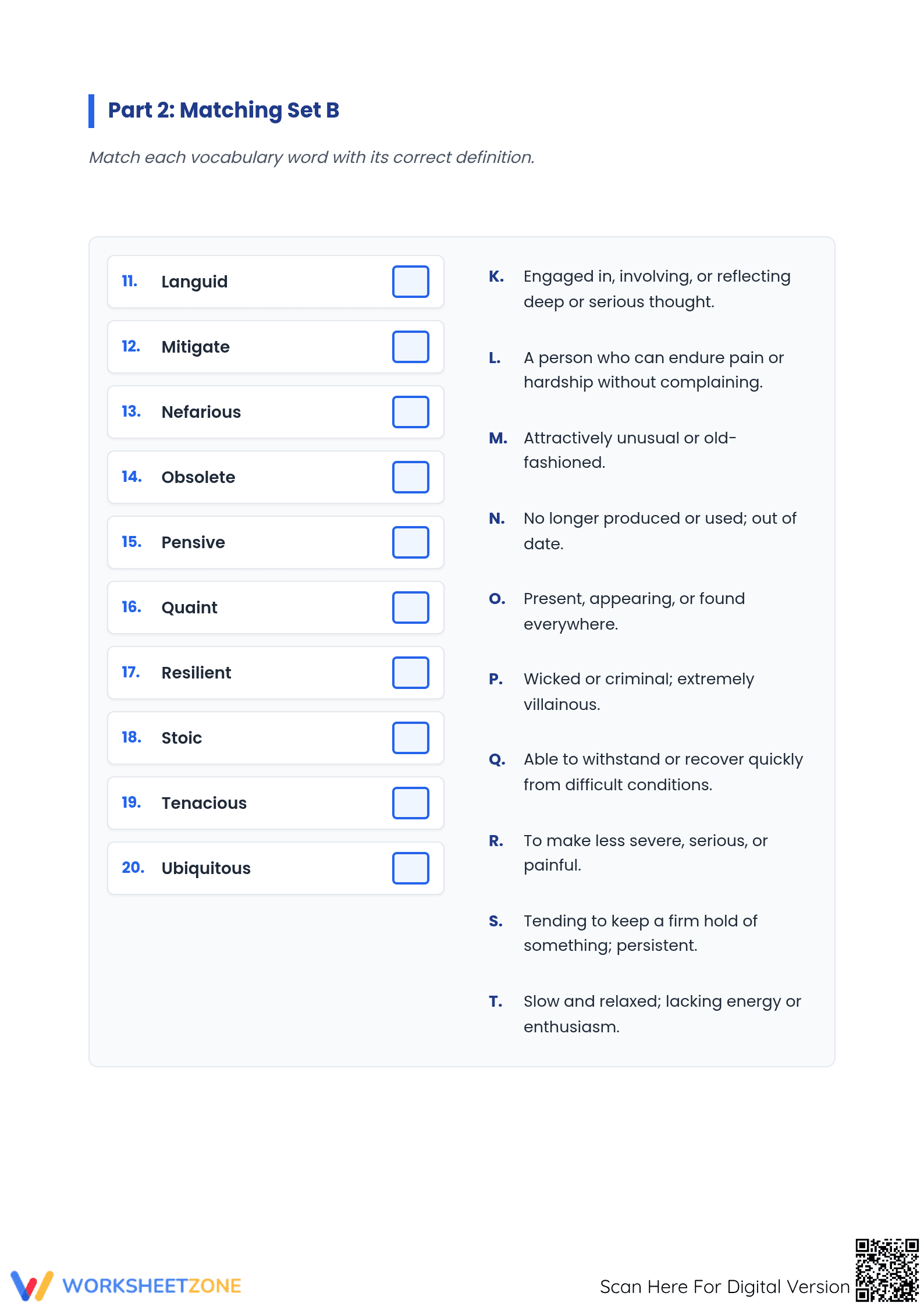 Essential Vocabulary Mastery Worksheet | Grades 6-9 - Page 3