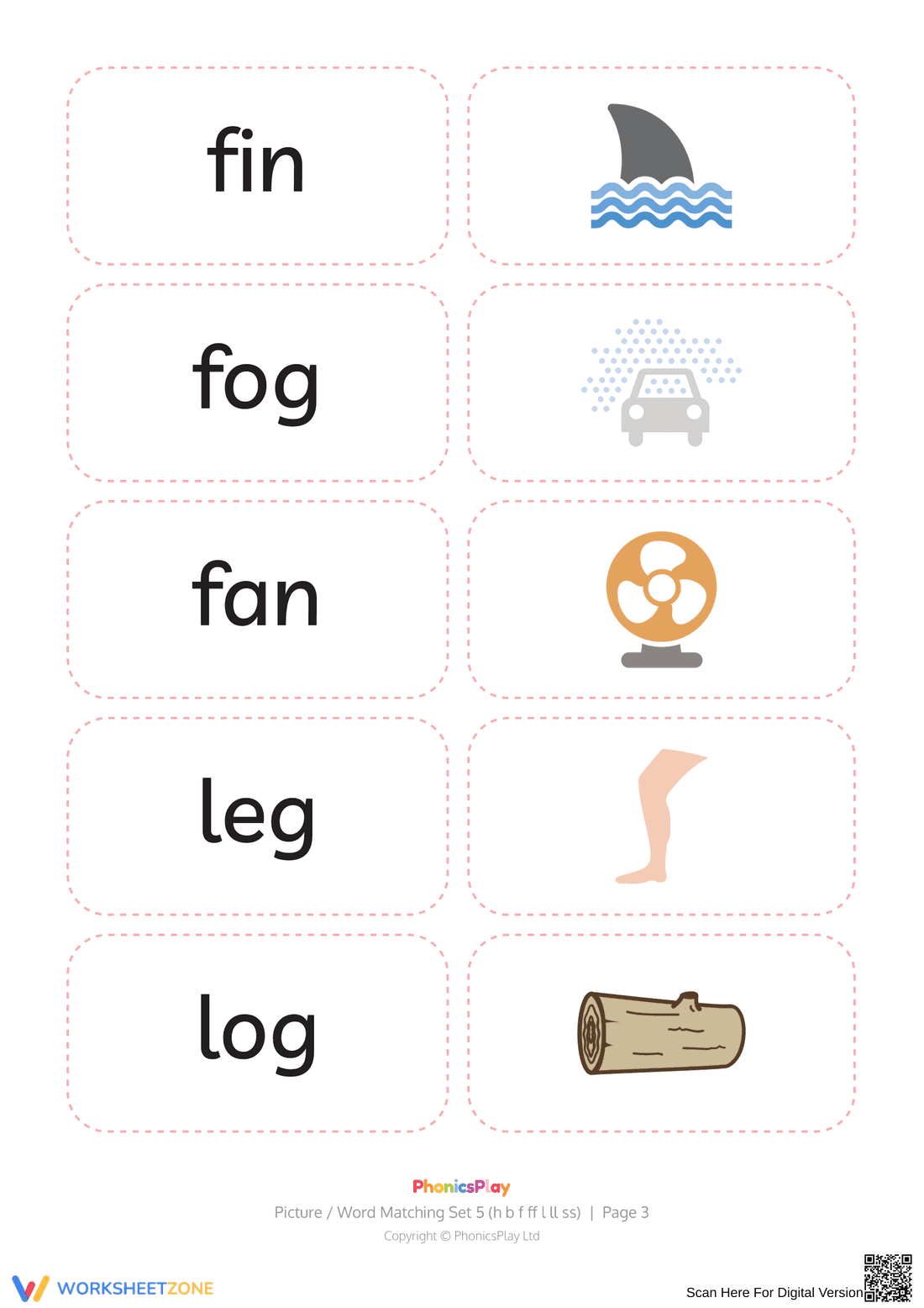 Printable Phonics Matching Cards | Kindergarten ELA - Page 3