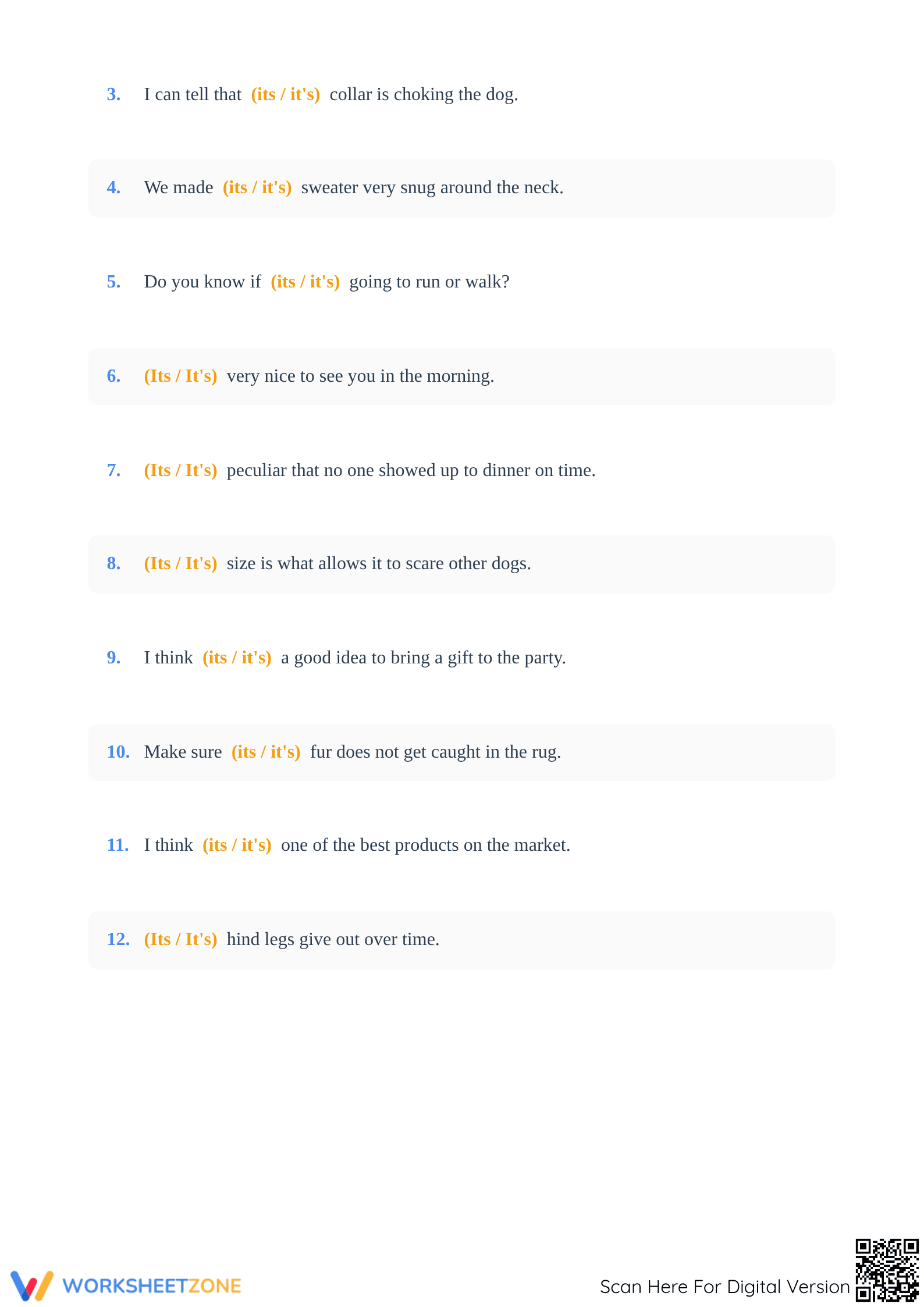 Its vs It's Worksheet | Grade 2 ELA Printable - Page 2